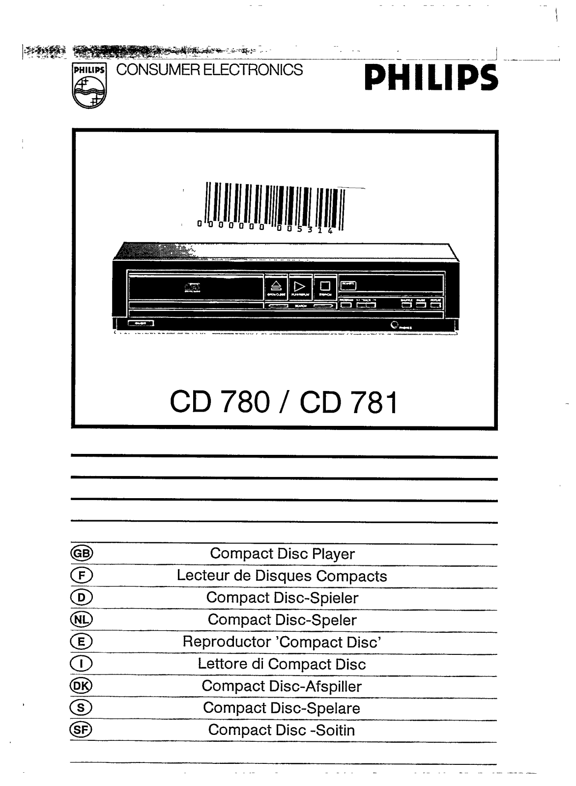 Philips CD 780 User Manual