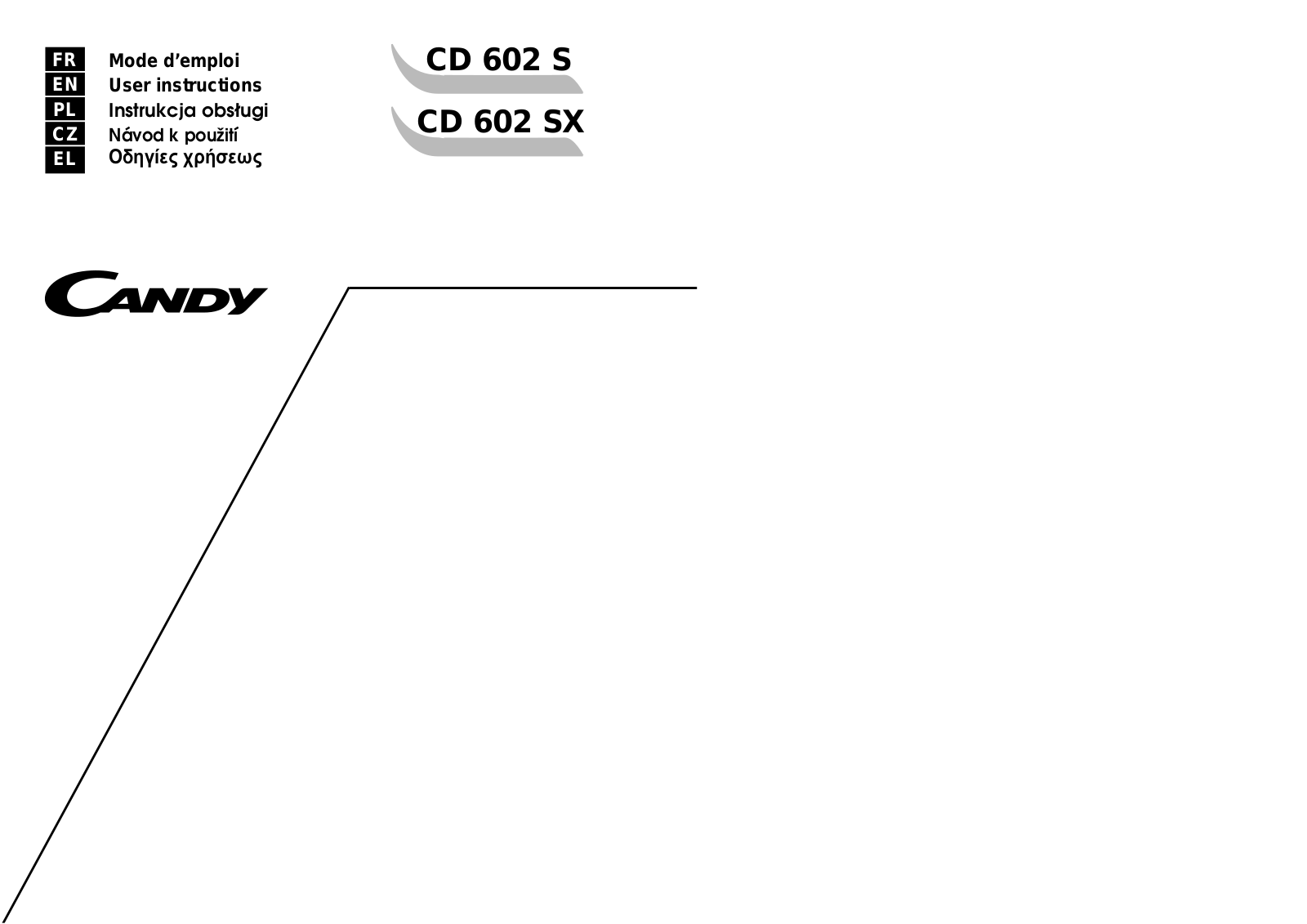 Candy CD 602 SX User Manual