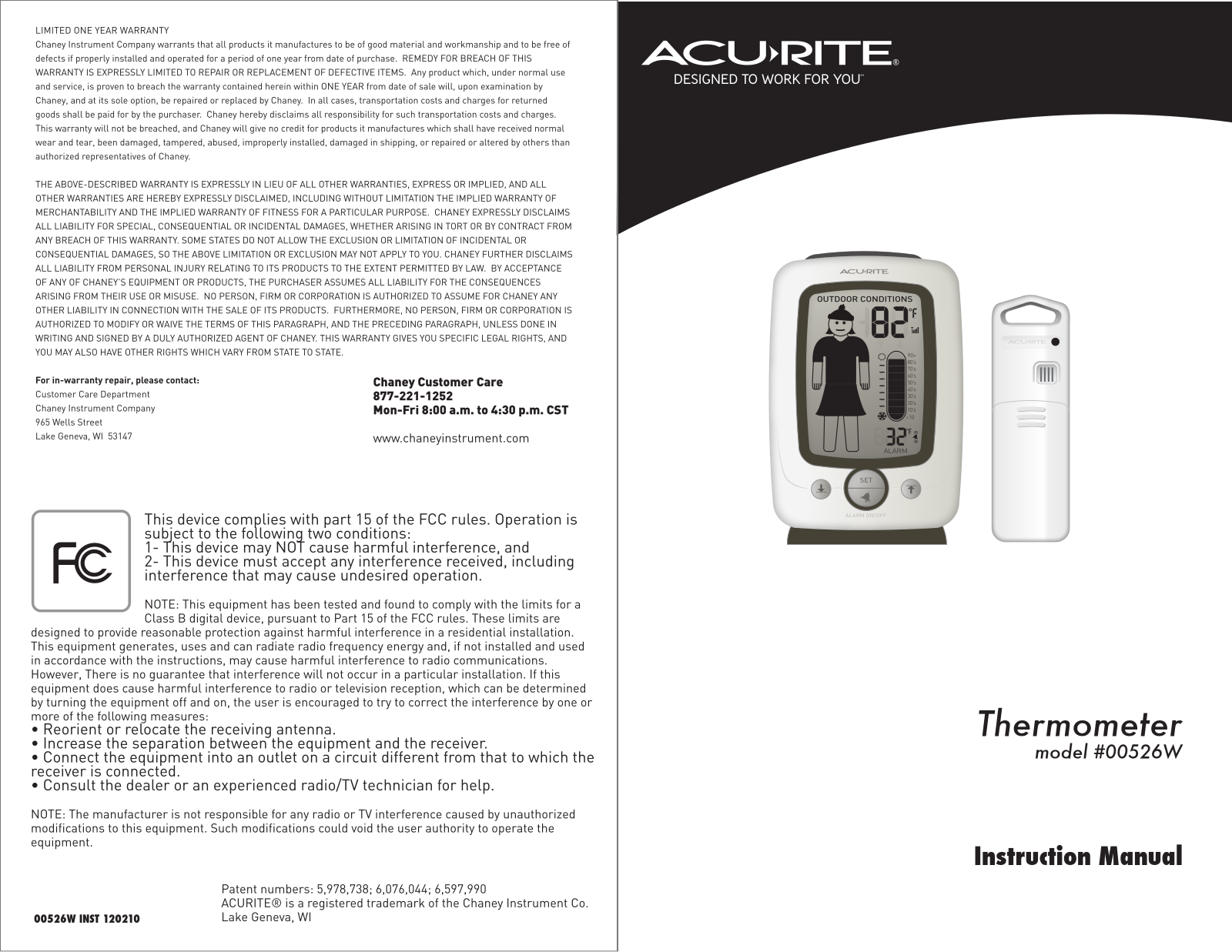 Acu-Rite 00526W User Manual