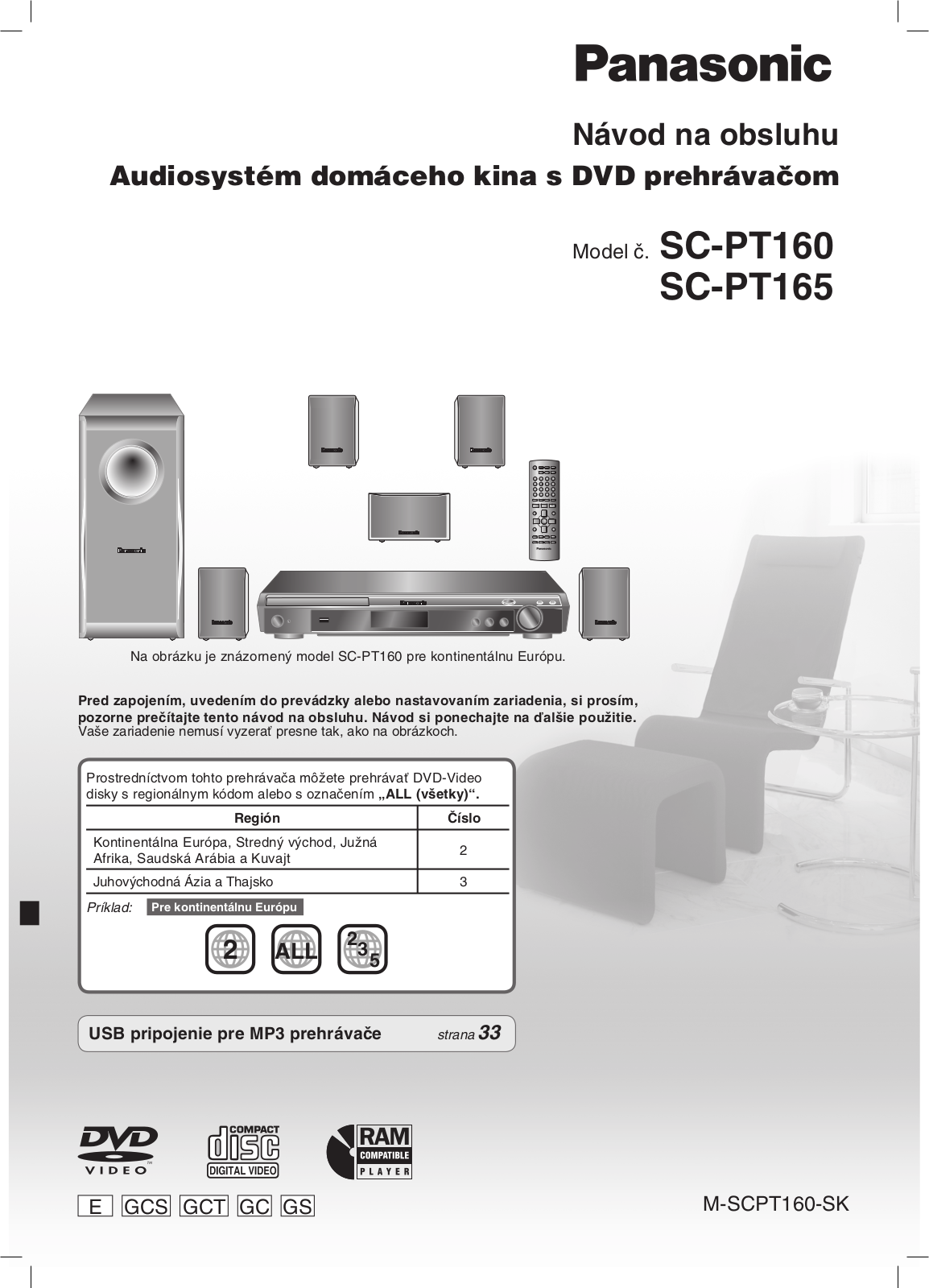 Panasonic SC-PT165, SC-PT160 User Manual