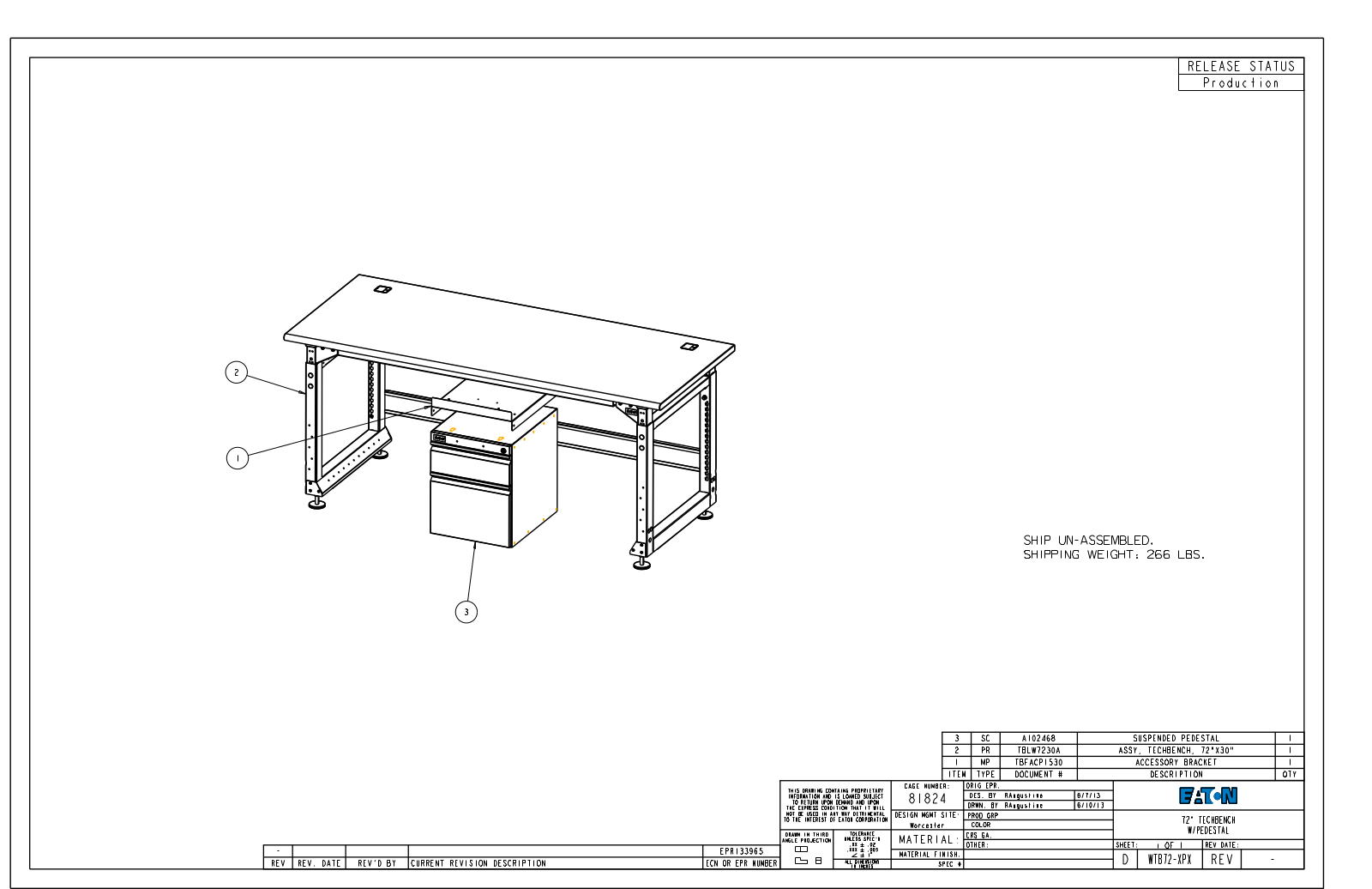 Eaton Benches By Wright Line WTB72-XPX Dimensional Sheet