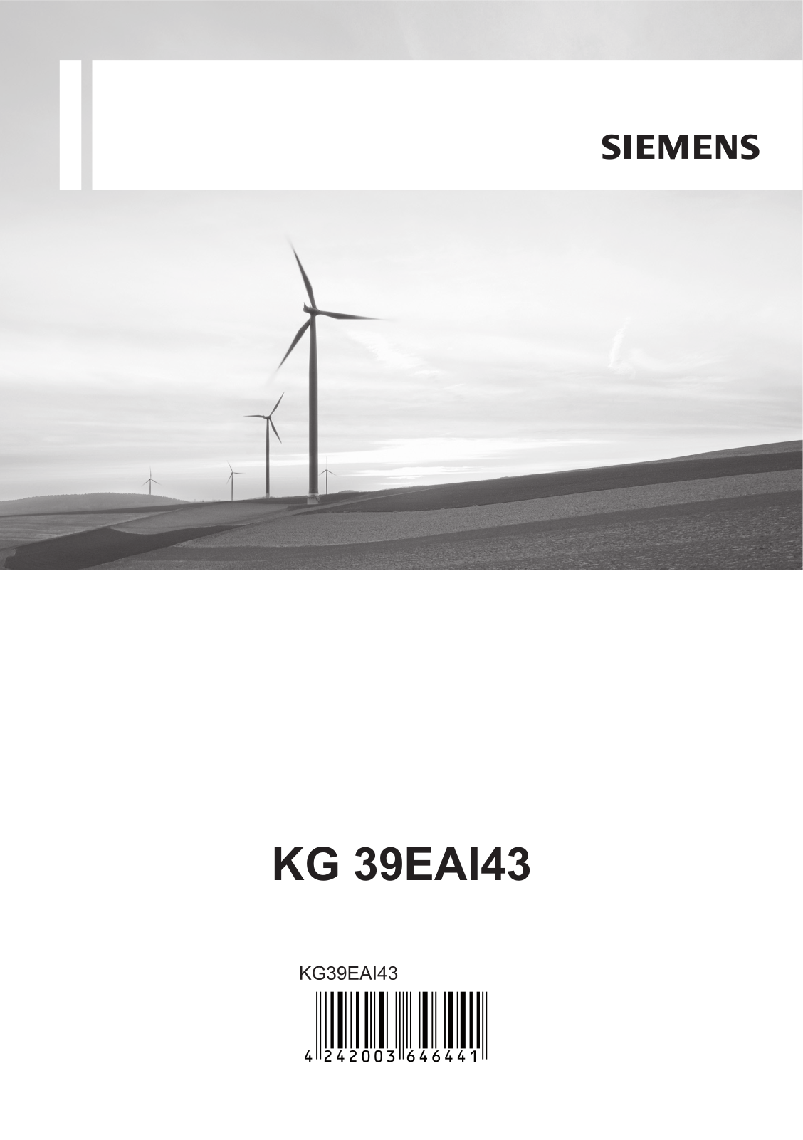 Siemens KG39EAI43 Manual