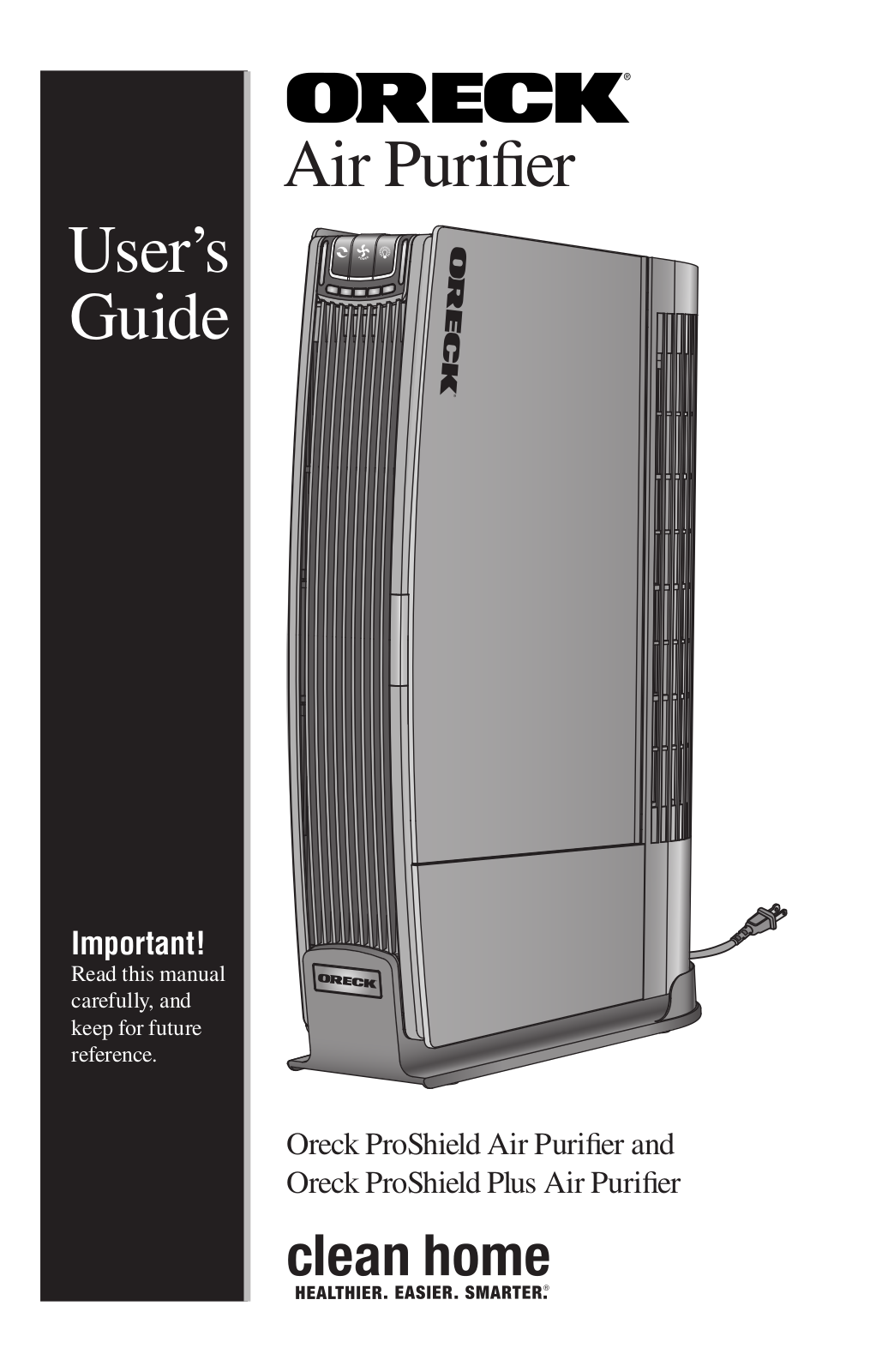 Oreck ProShield Air Purifier User Manual