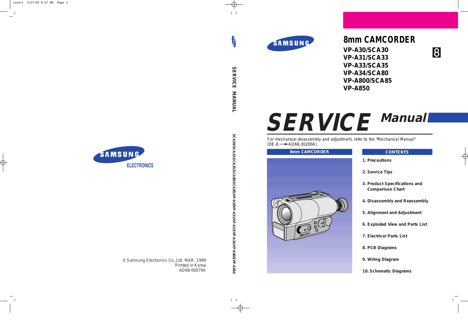 SAMSUNG SCA30, SCA33, SCA35, SCA80, SCA85 Service Manual