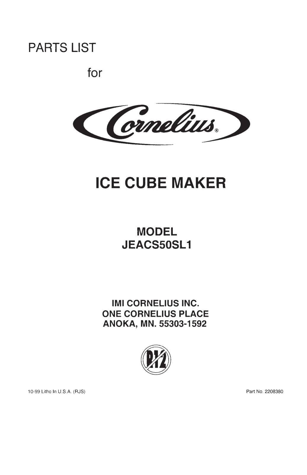 Cornelius JEACS50SL1 User Manual