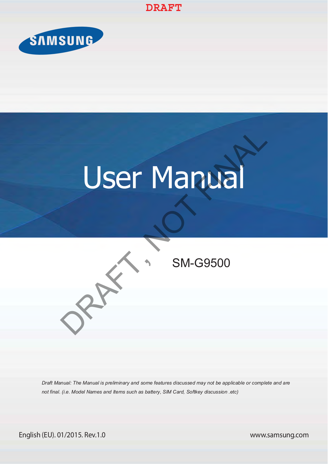 Samsung SMG9500 Users Manual