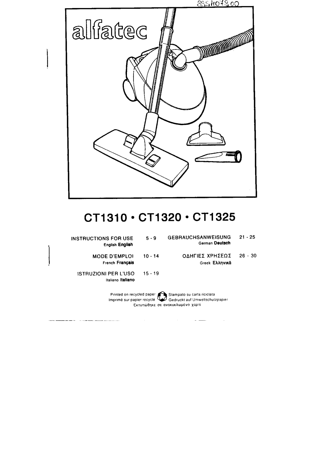 Alfatec CT1310, CT1320, CT1325 User Manual