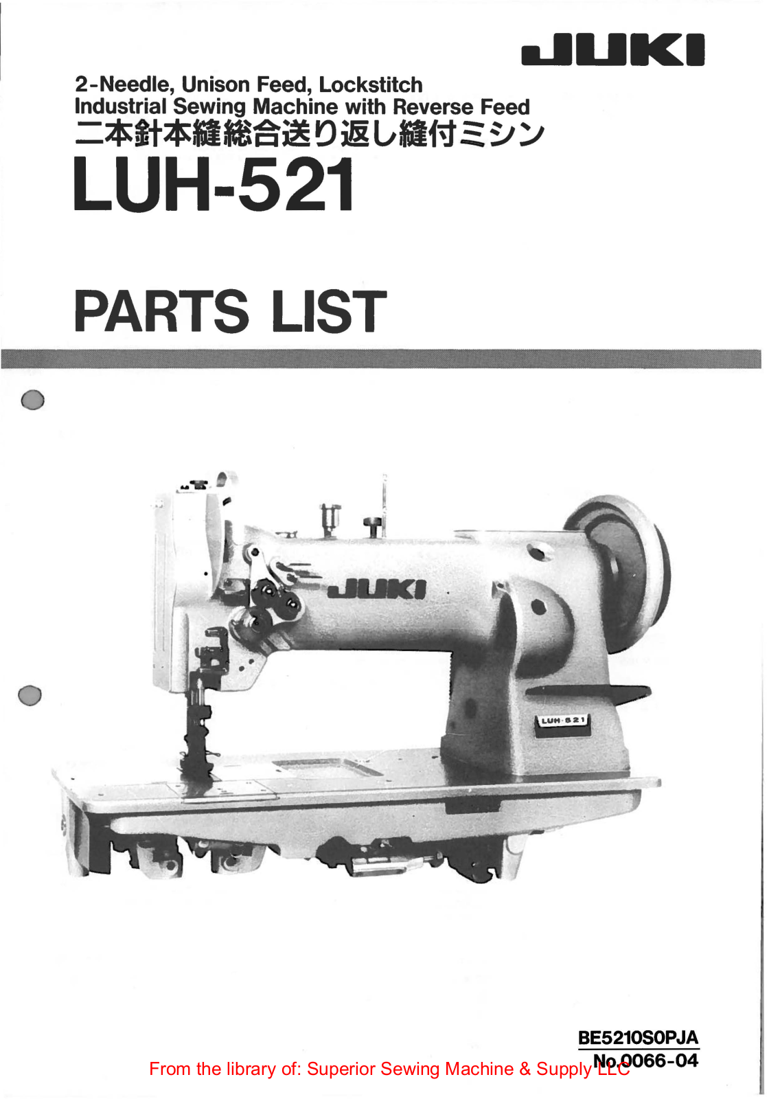 Juki LUH-521 Manual