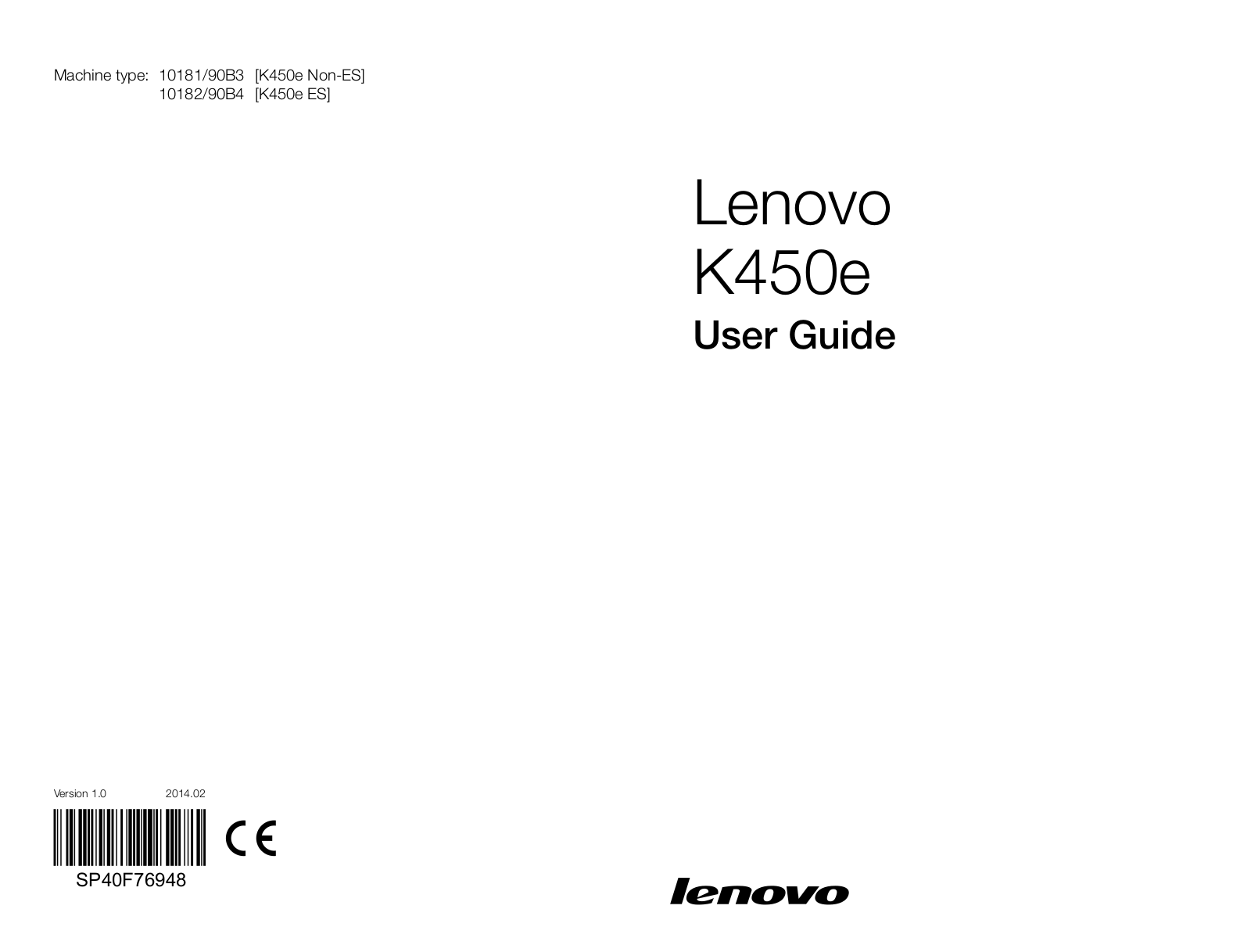 Lenovo K450e User Manual