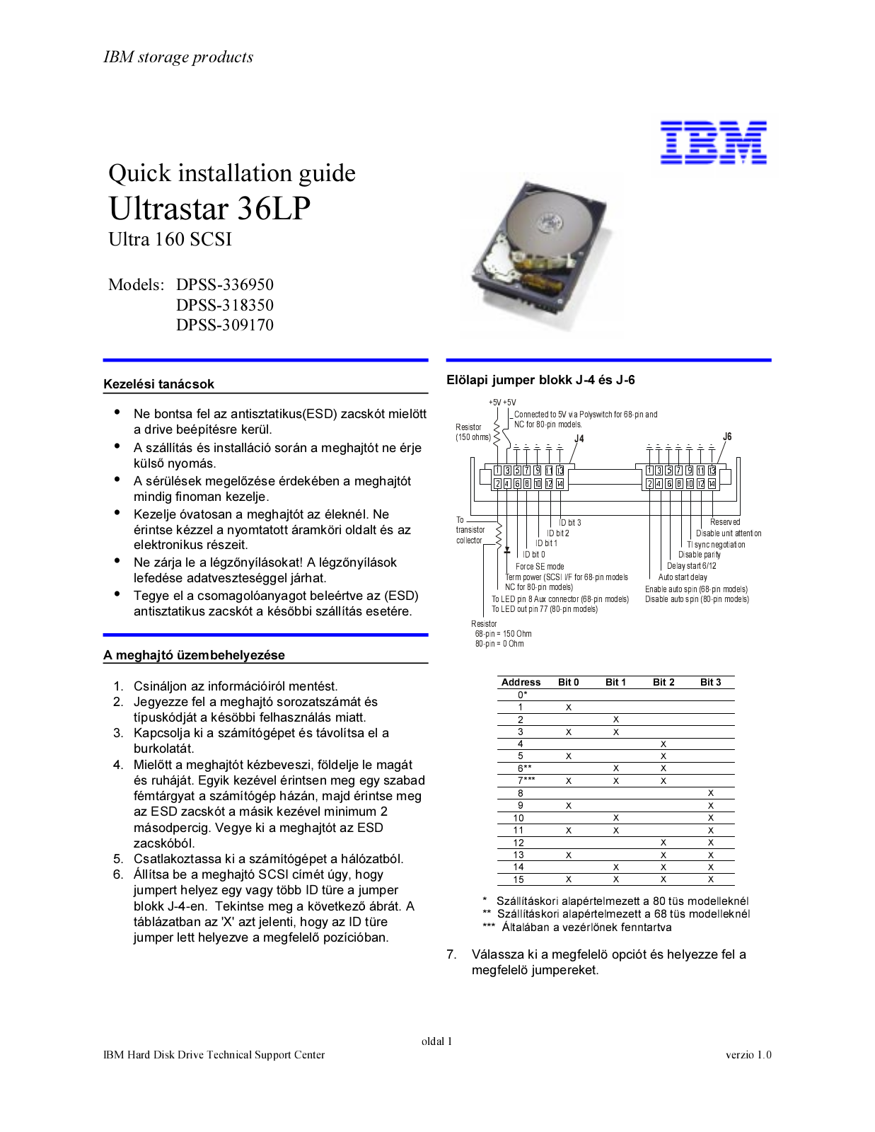 Hitachi ULTRASTAR 36LP DATASHEET