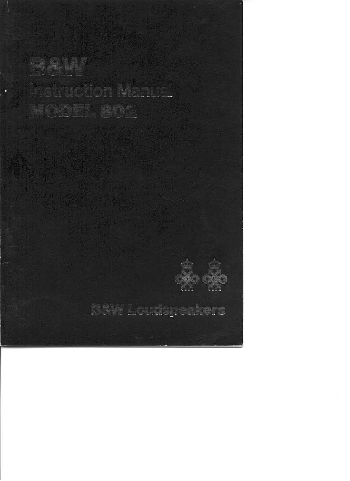 Bowers and Wilkins 802 Owners manual