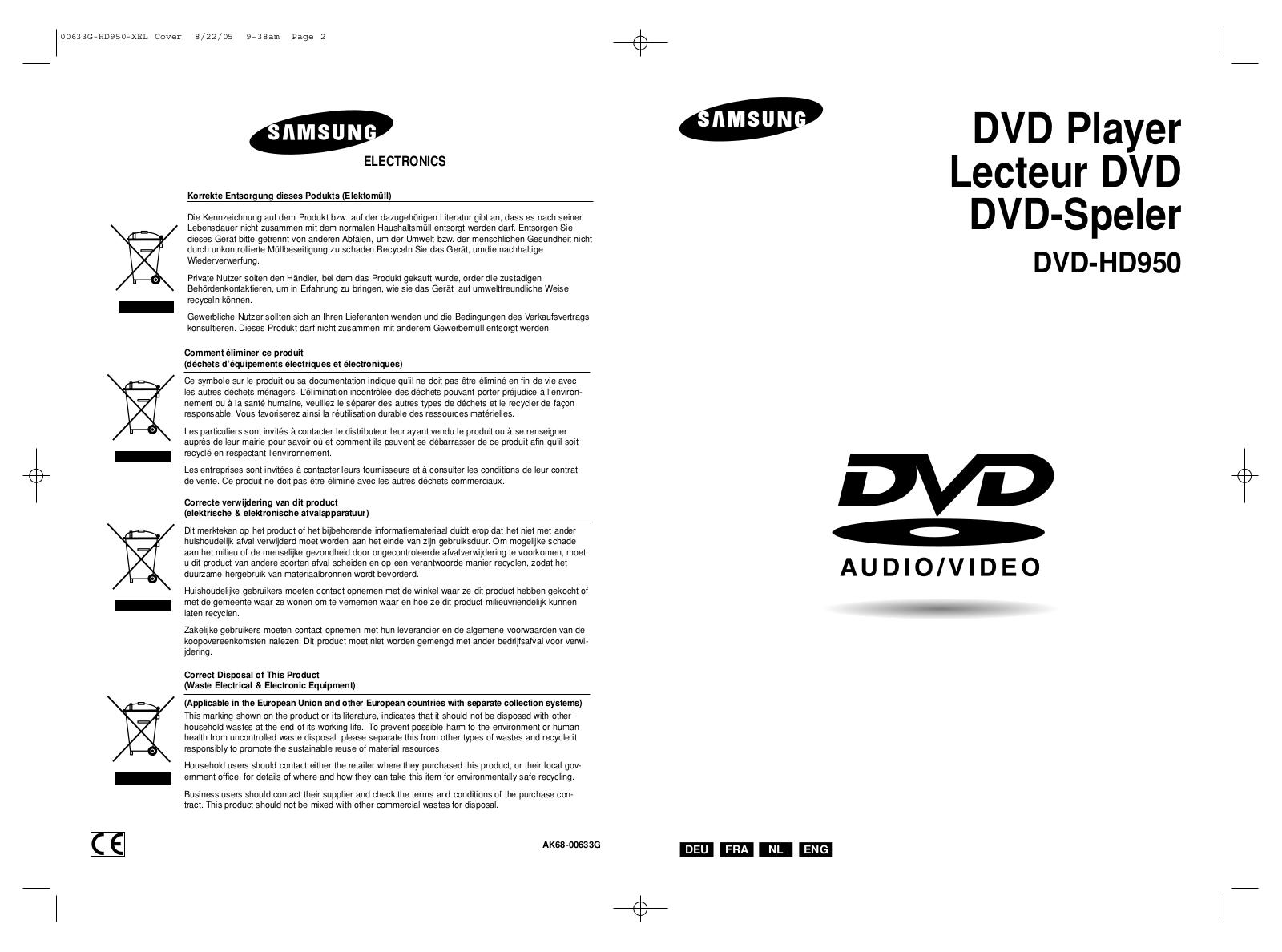 Samsung DVD-HD950 User Manual