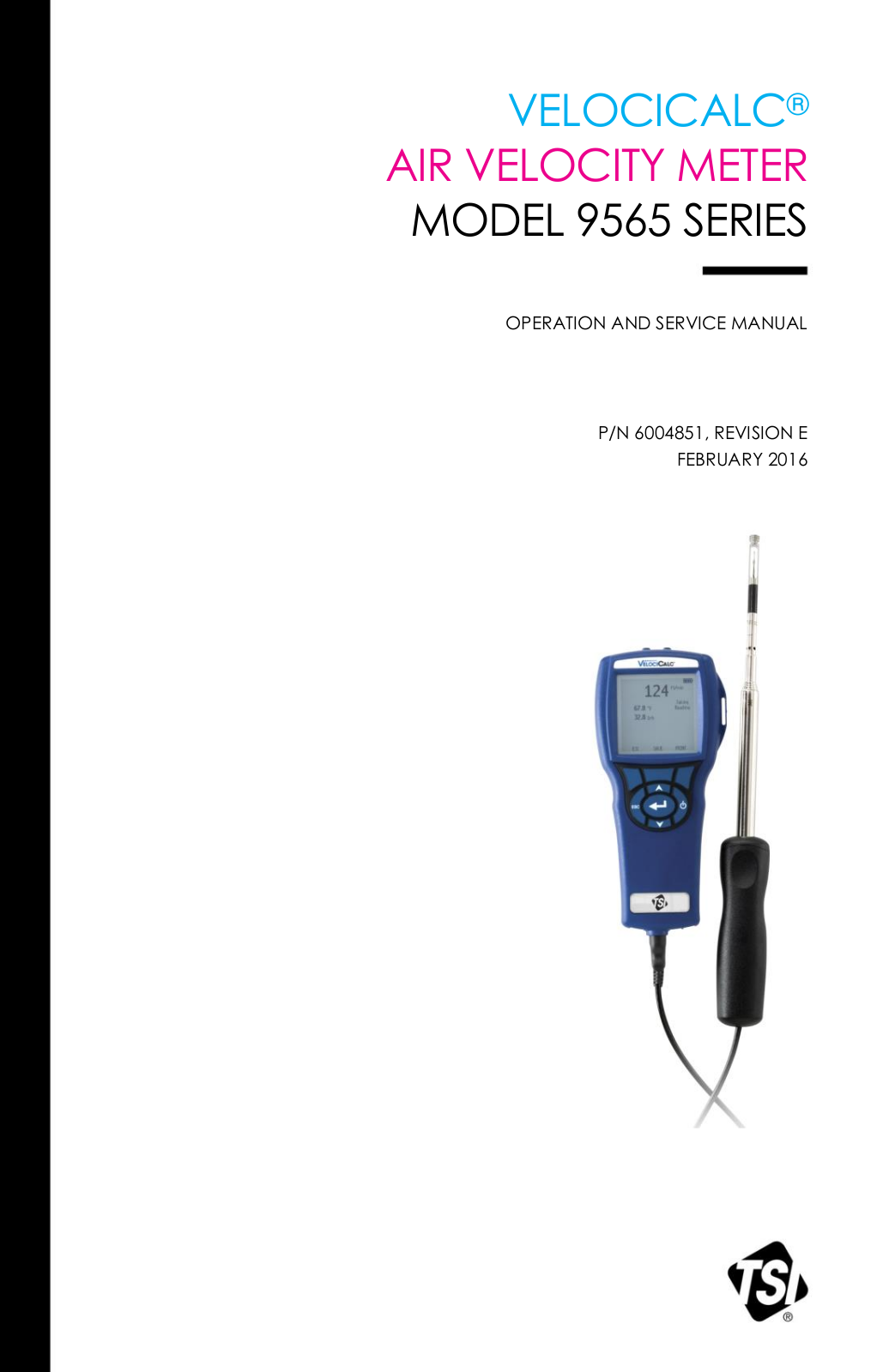 TSI Alnor VelociCalc 9565 Operating Manual