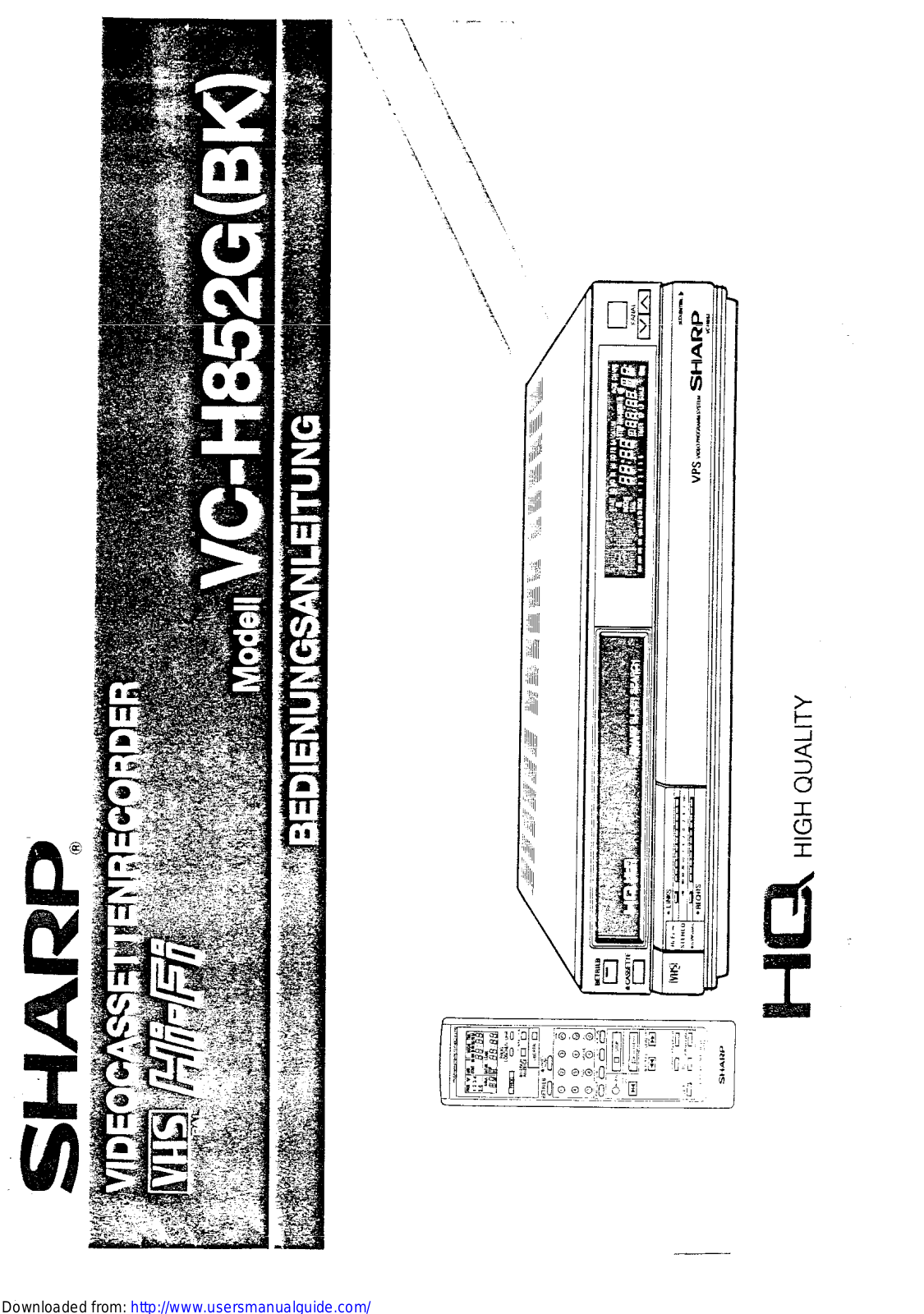 SHARP VC-H852G User Manual