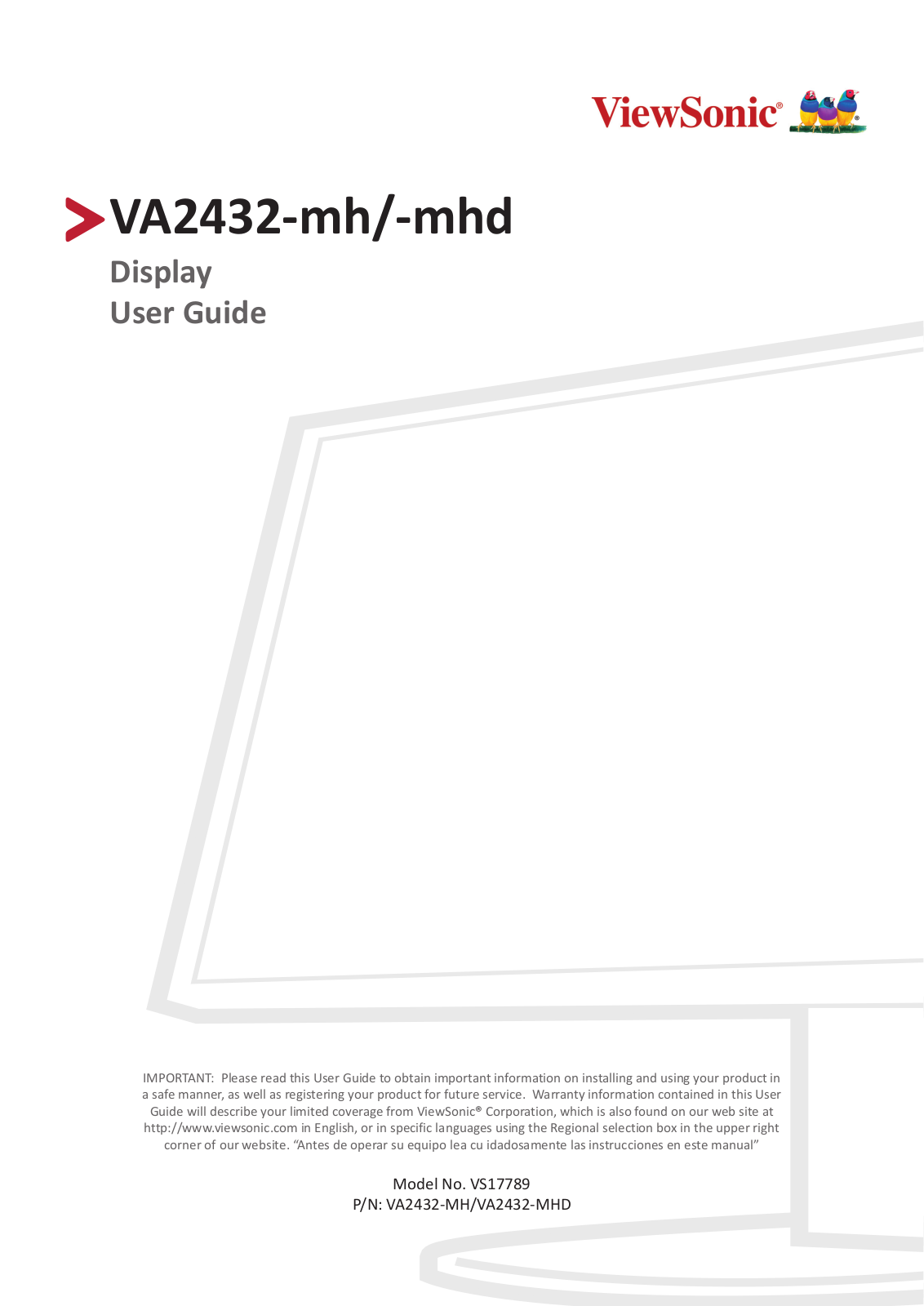 ViewSonic VA2432-MHD operation manual