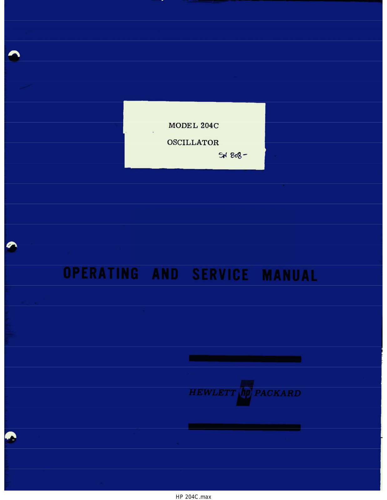 HP 204C Service manual