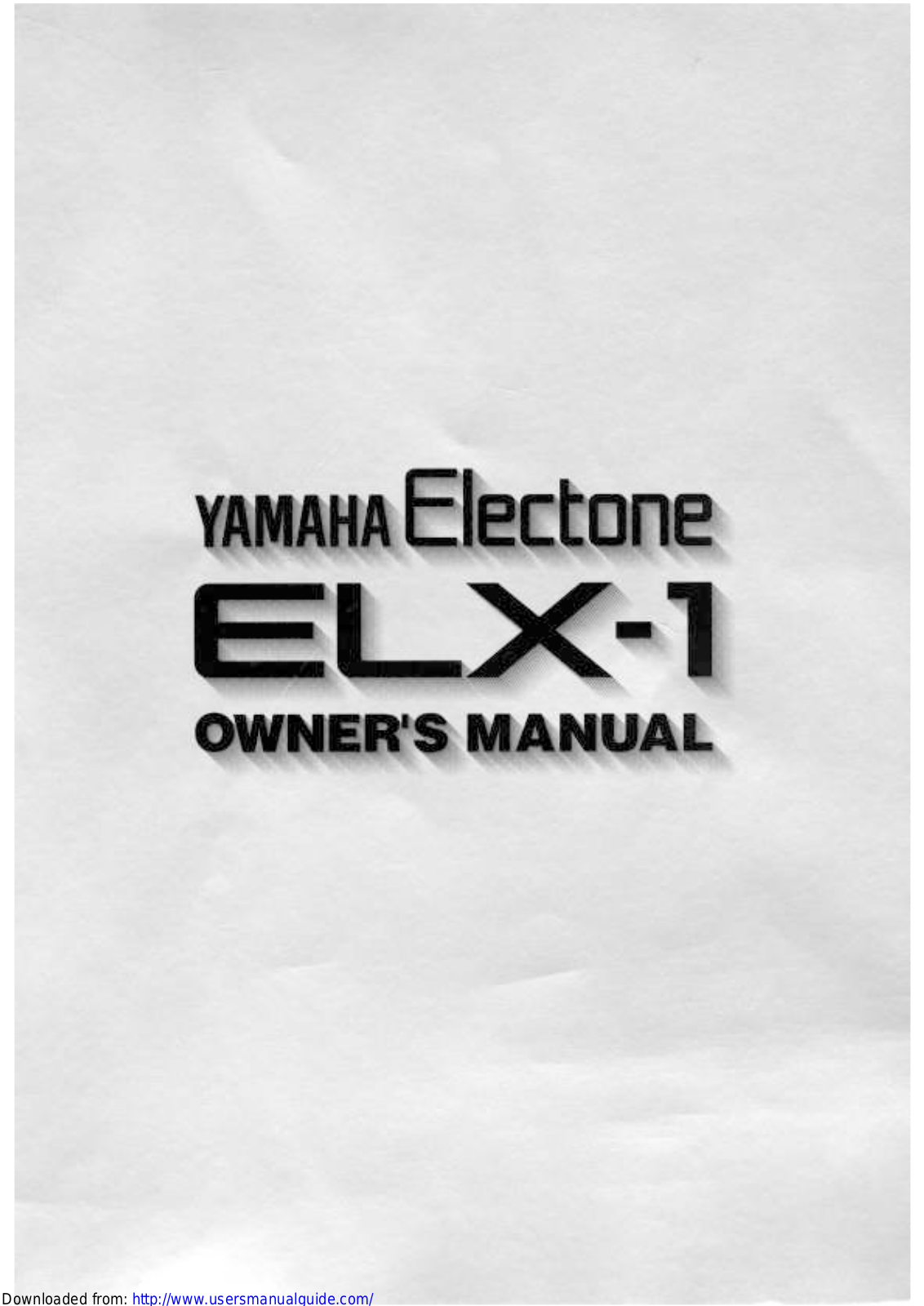 Yamaha Audio ELX-1 User Manual