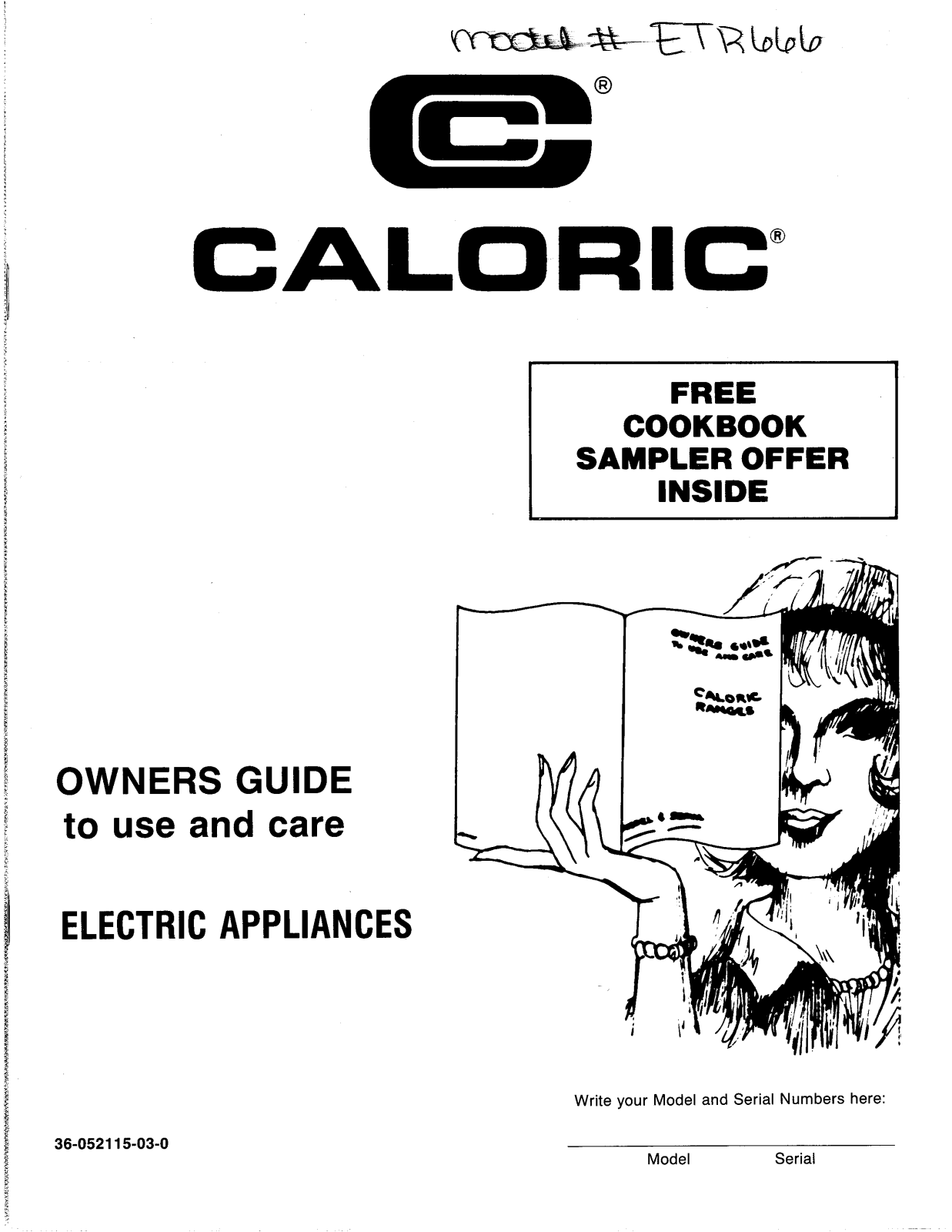 Caloric ETR666 Owner's Manual