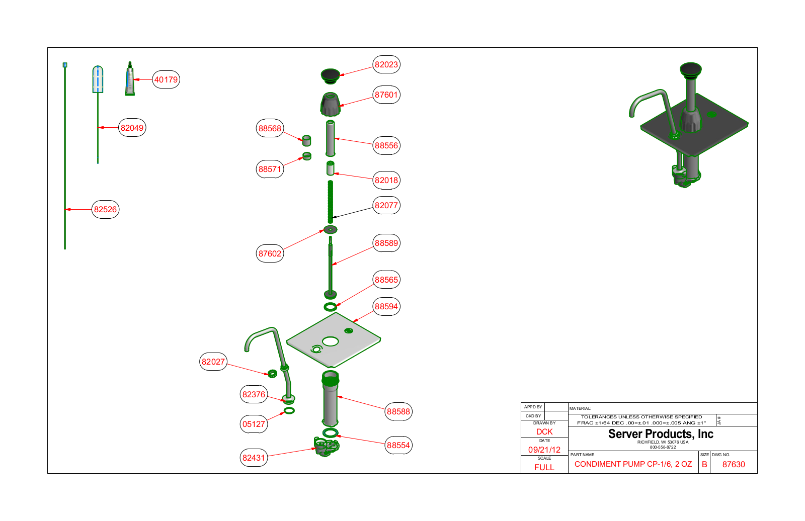 Server 87630 Parts Manual