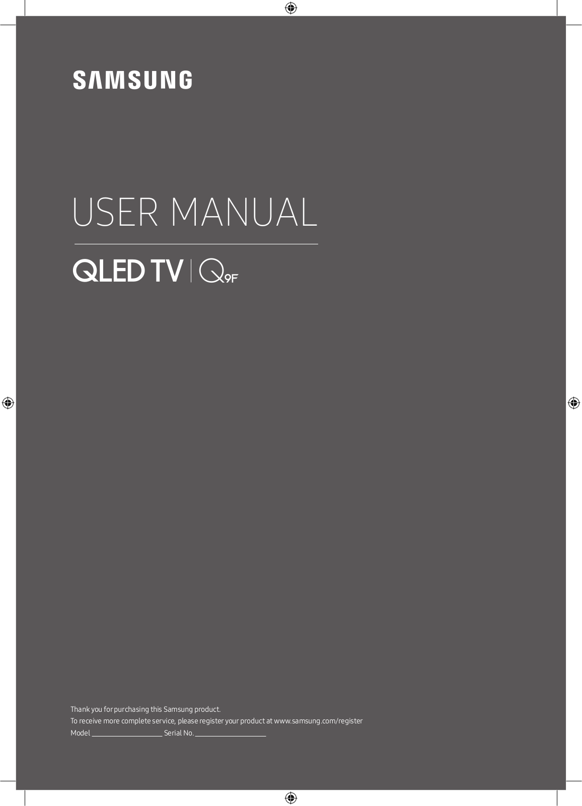 Samsung QE65Q9FAMT Operating Instructions