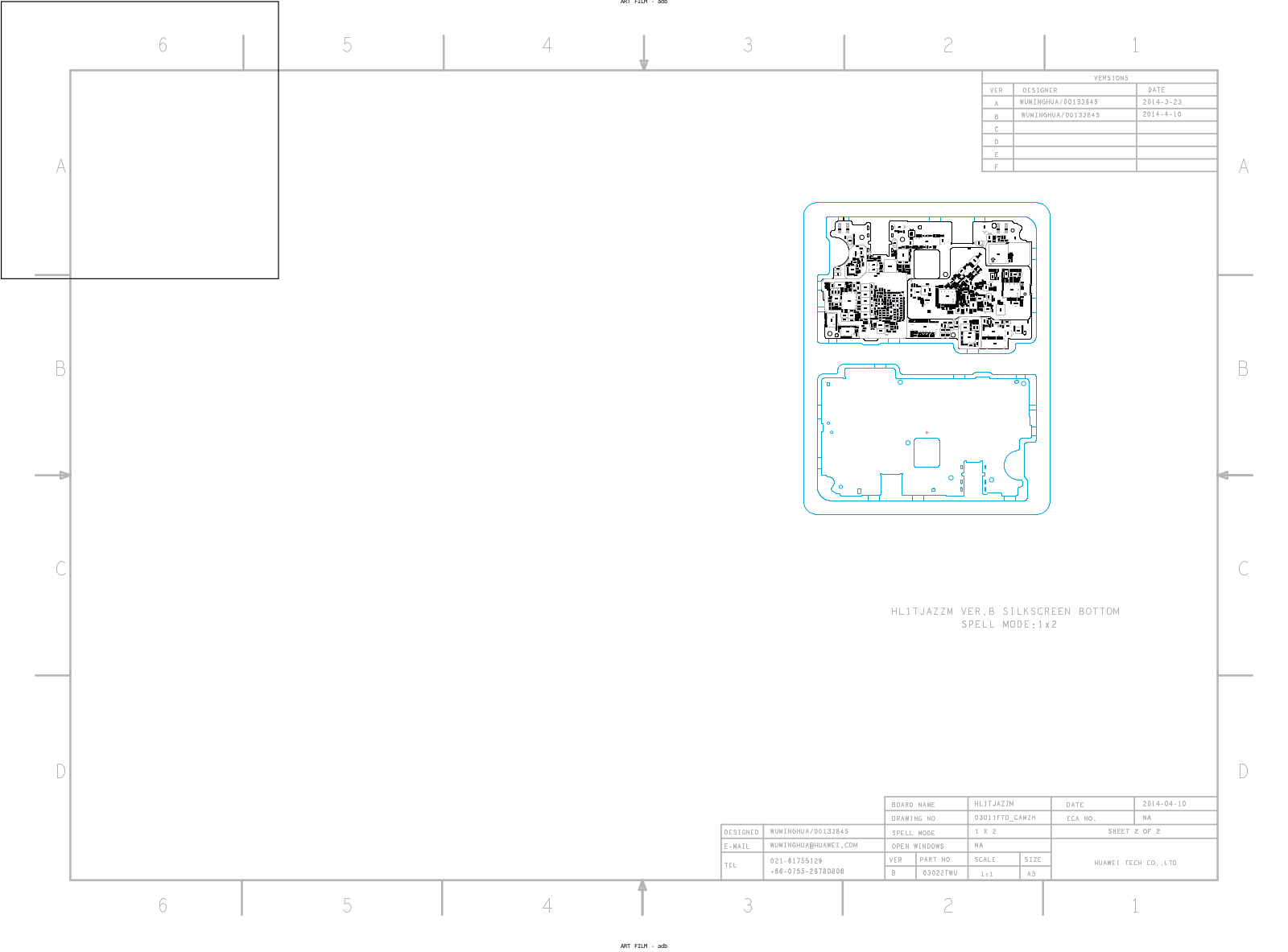 Huawei Mate 7, MT7-CL00 Schematic bottom boardview - ManualMachine.com