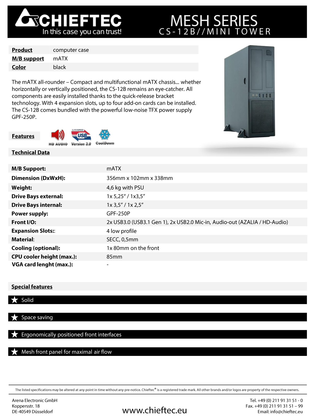 Chieftec CS-12B-250W User Manual