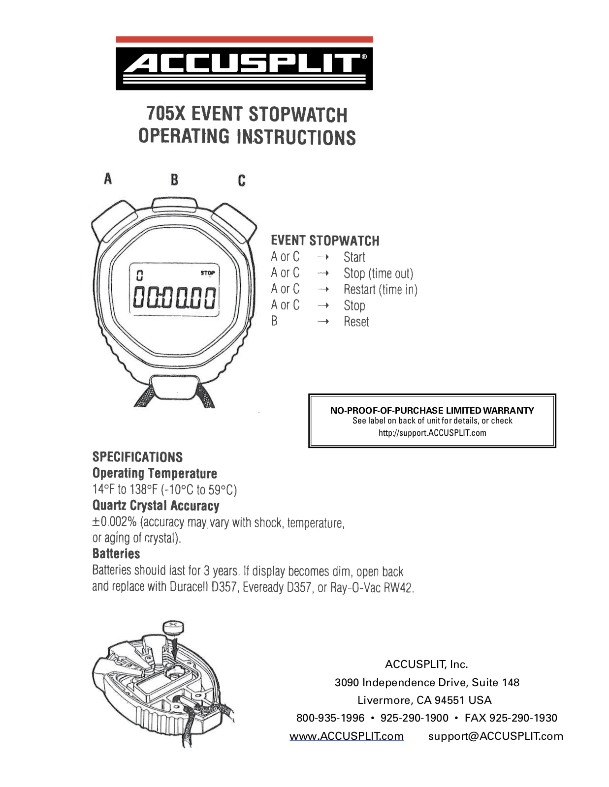 Accusplit 705X User Manual - ManualMachine.com