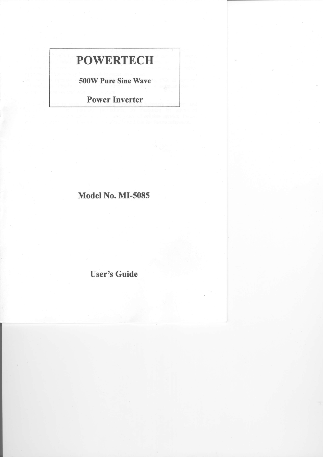 PowerTech MI-5085 User Manual - ManualMachine.com