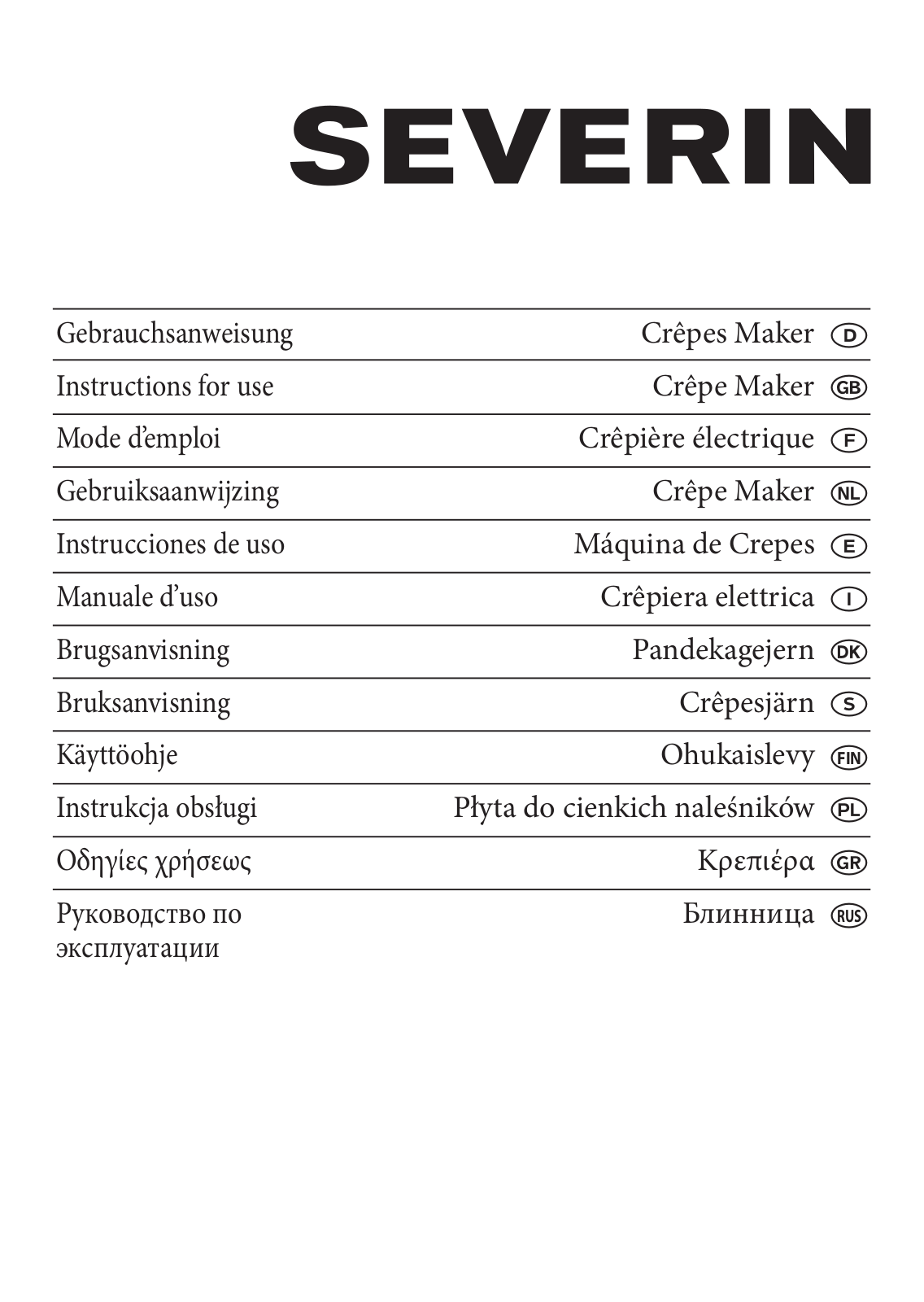 Severin CM 2196 User Manual