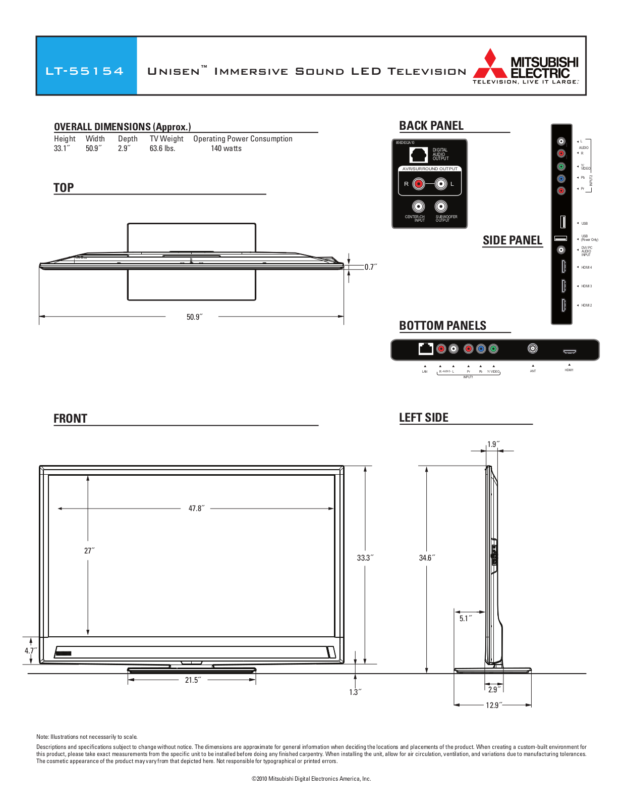 Mitsubishi LT-55154 BROCHURE