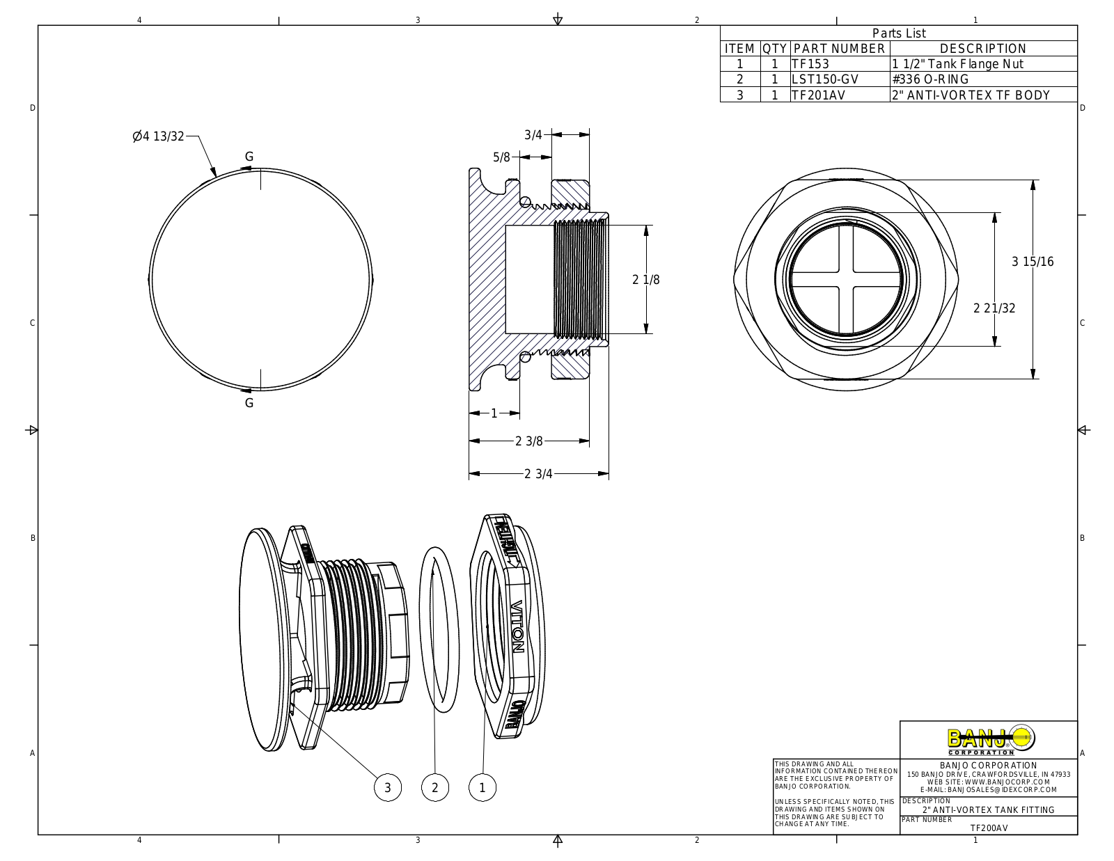 Banjo TF200AV Drawing - ManualMachine.com
