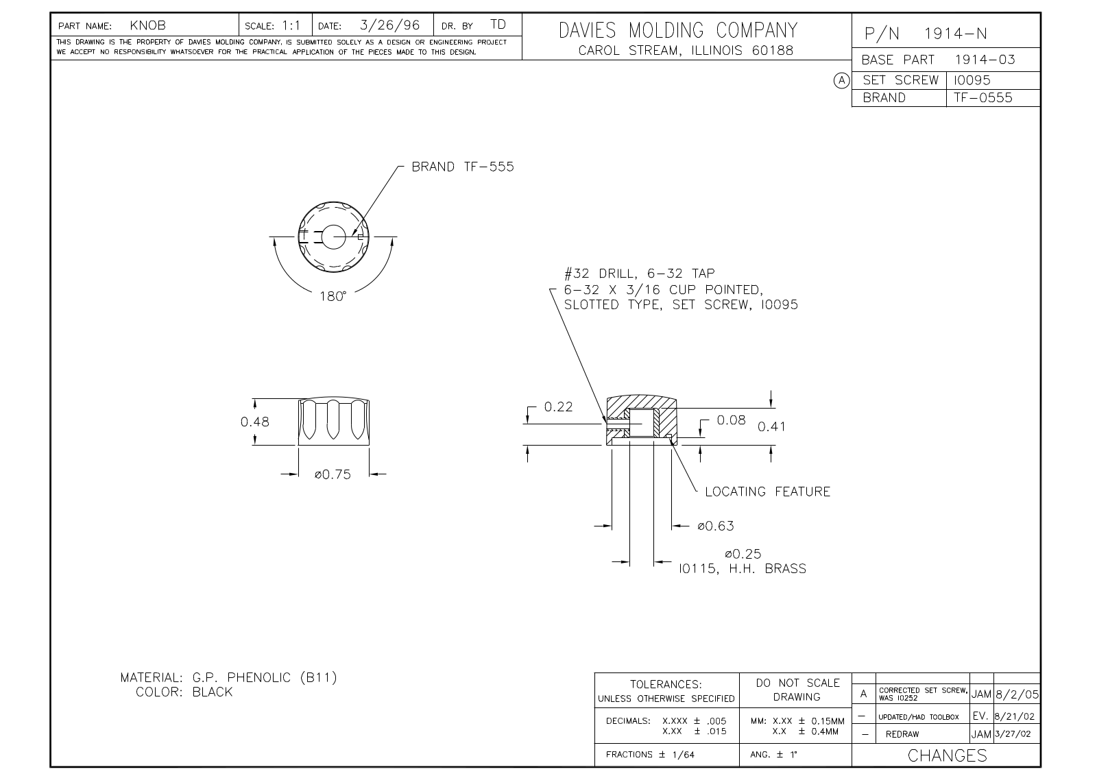 Davies Molding 1914-N Reference Drawing