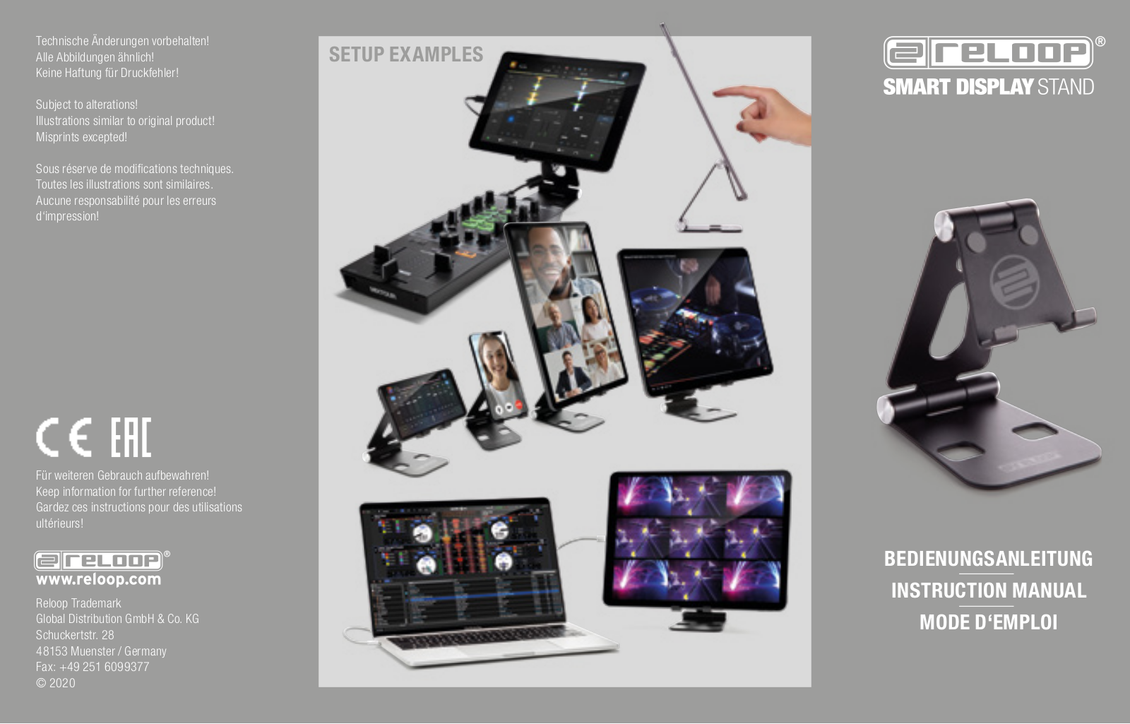 Reloop Smart Display Stand INSTRUCTION MANUAL