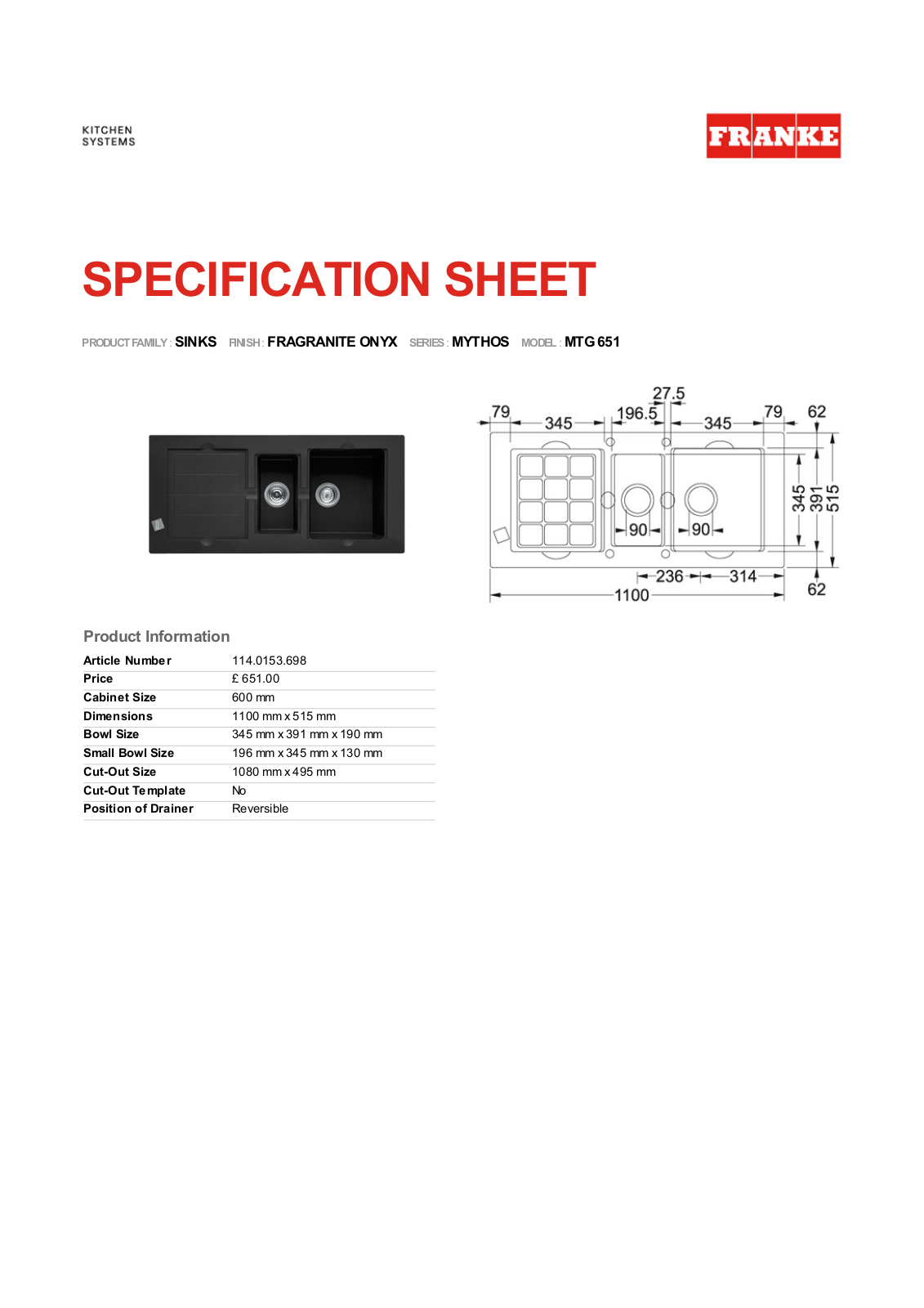 Franke Foodservice MTG 651 User Manual