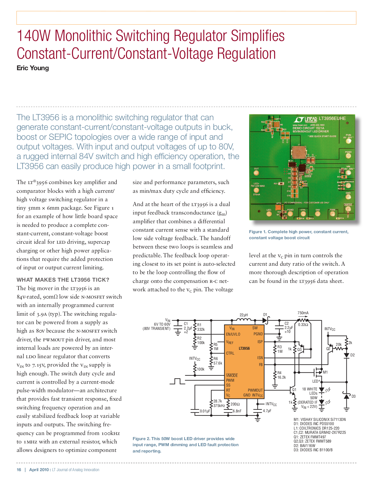 LINEAR TECHNOLOGY LT3956 Technical data