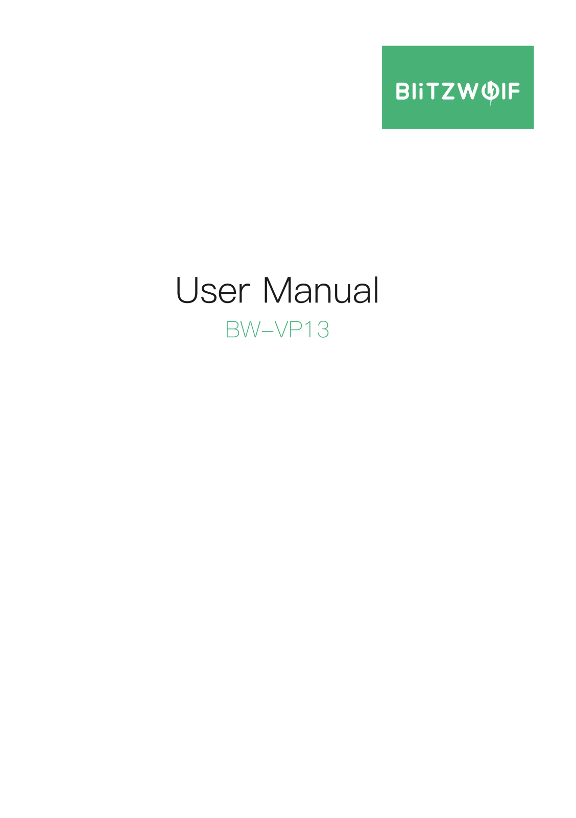 BlitzWolf BW-VP13 User guide - ManualMachine.com