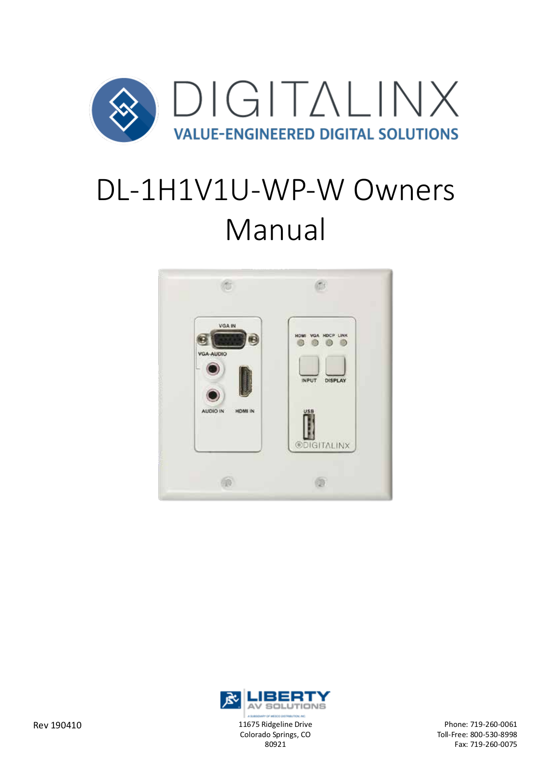 Intelix DL-HDBT2-WP-KIT Users Manual