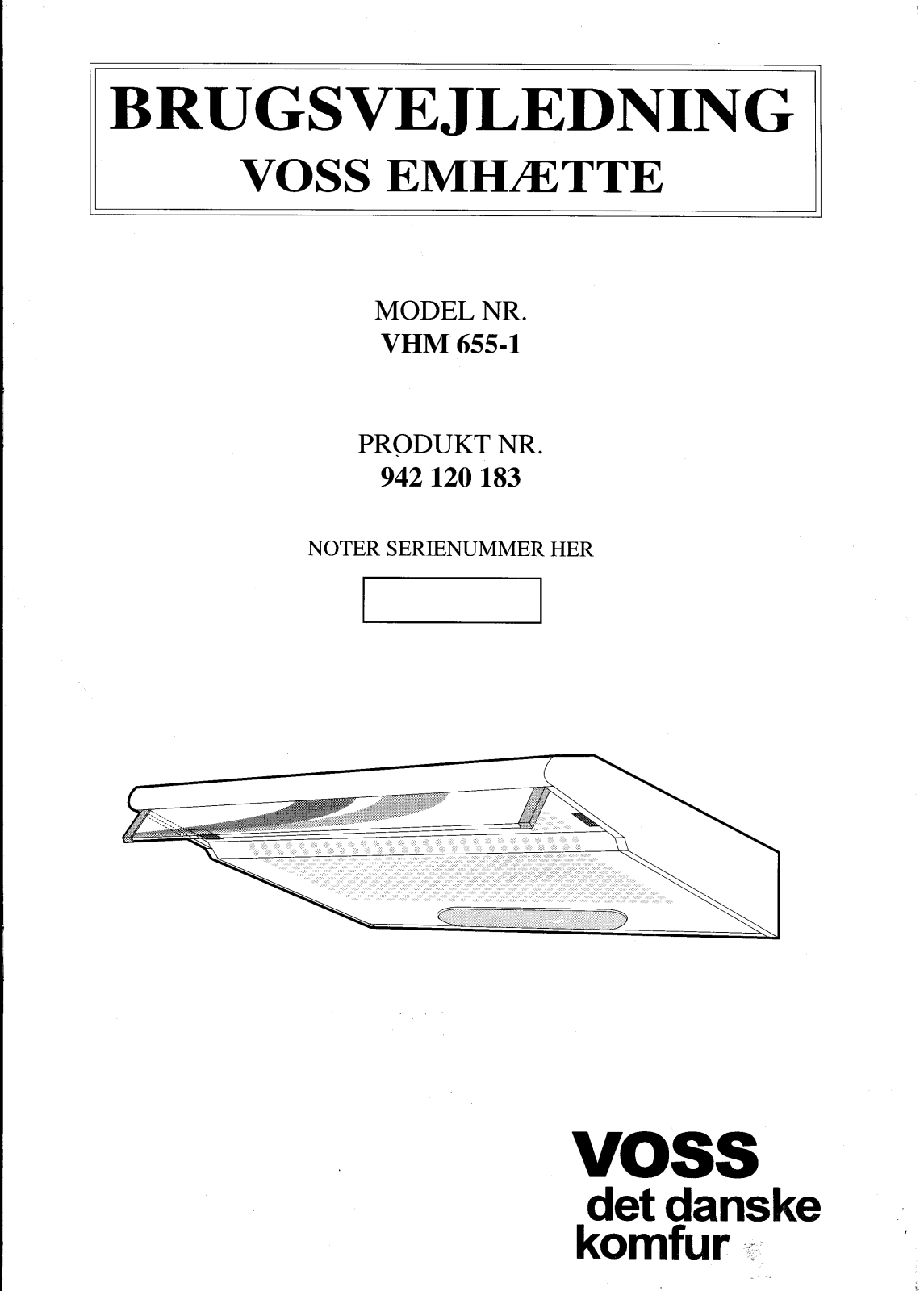 Voss VHM655-1 User Manual