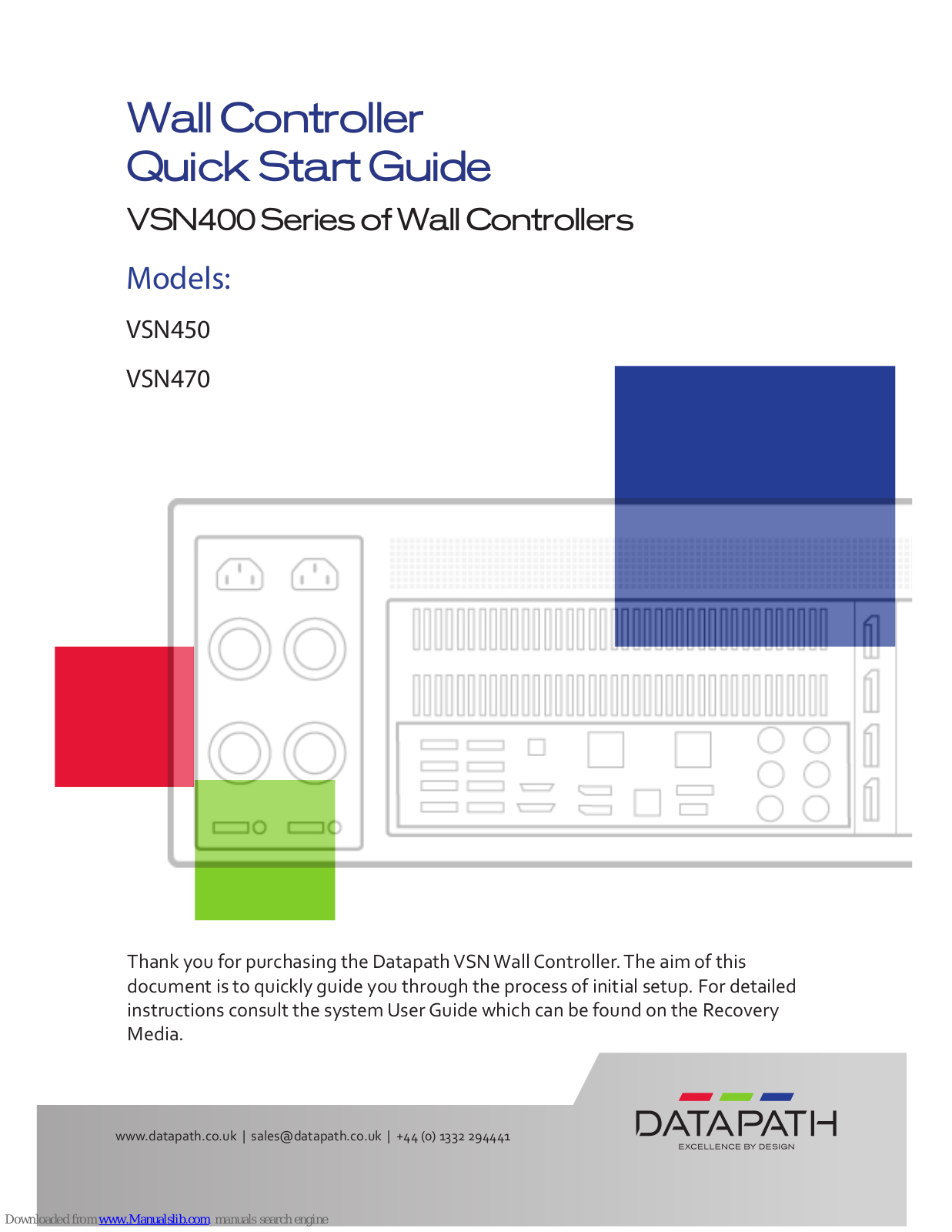 Datapath VSN450, VSN470, VSN972, VSN1172, VSN1182 Quick Start Manual