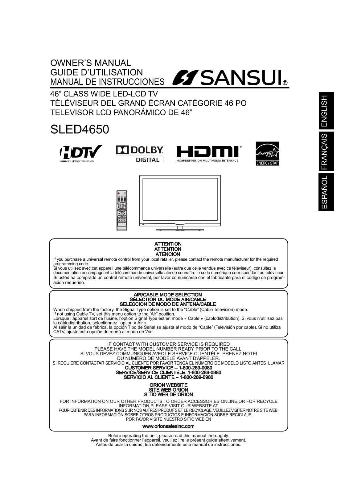 Sansui SLED4650 User Manual