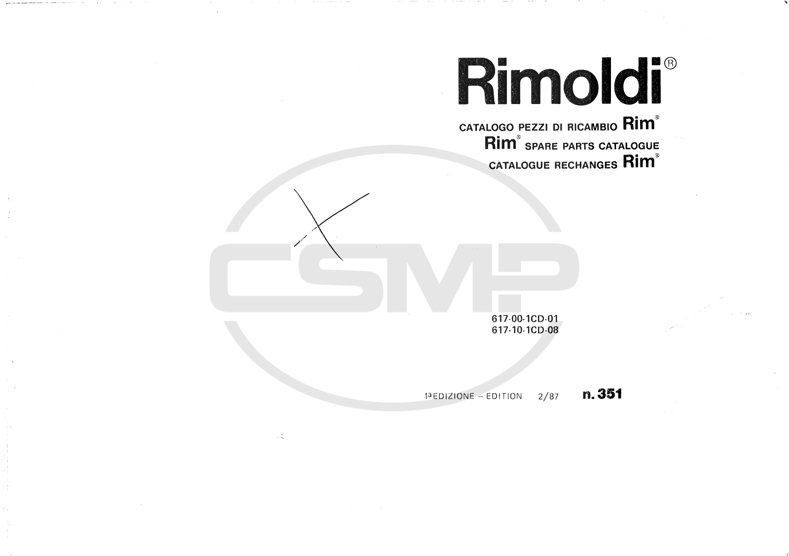 Rimoldi 617-00-1CD-01, 617-10-1CD-08 Parts Book