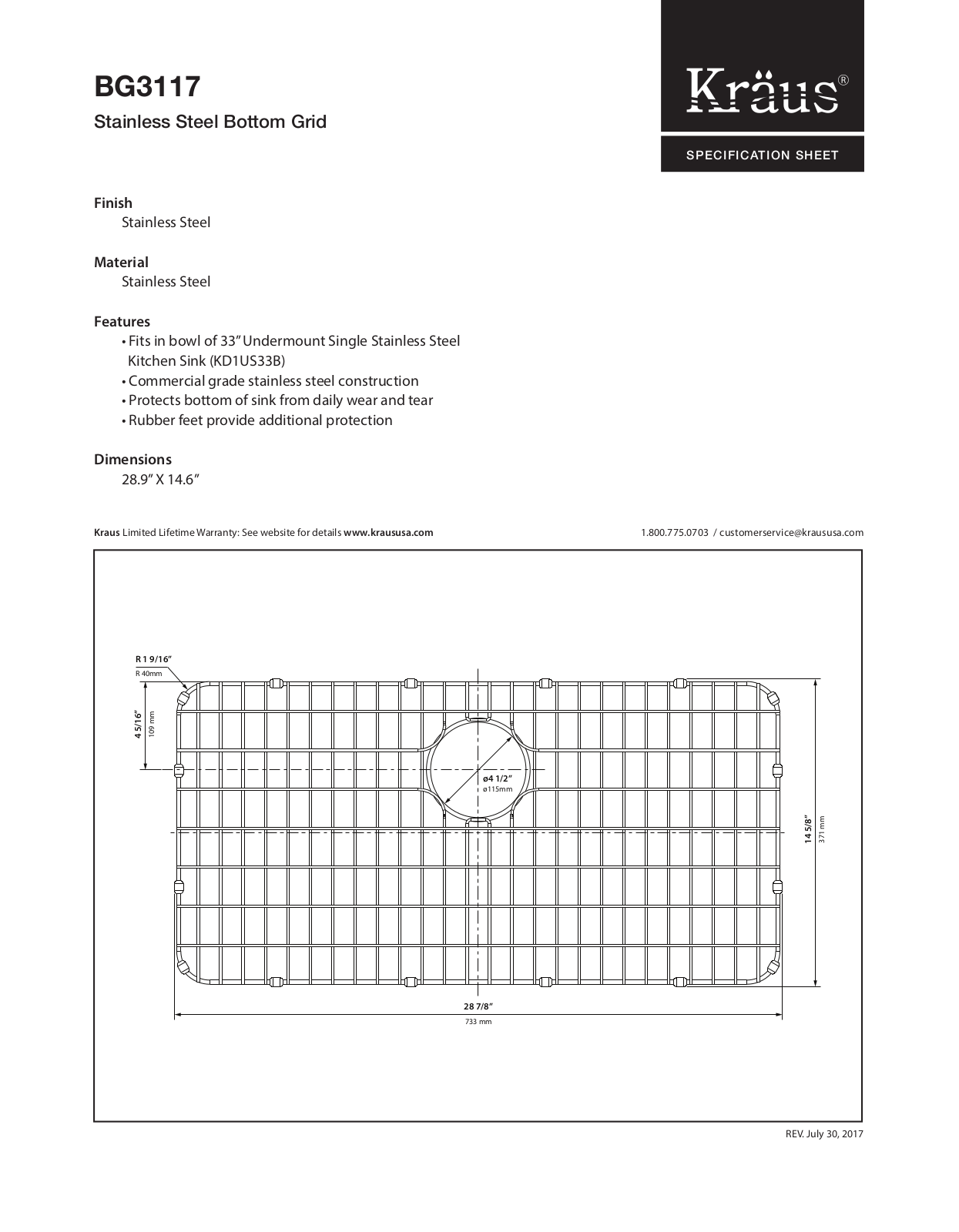 Kraus KUS3101 Specifications & Dimensions - ManualMachine.com