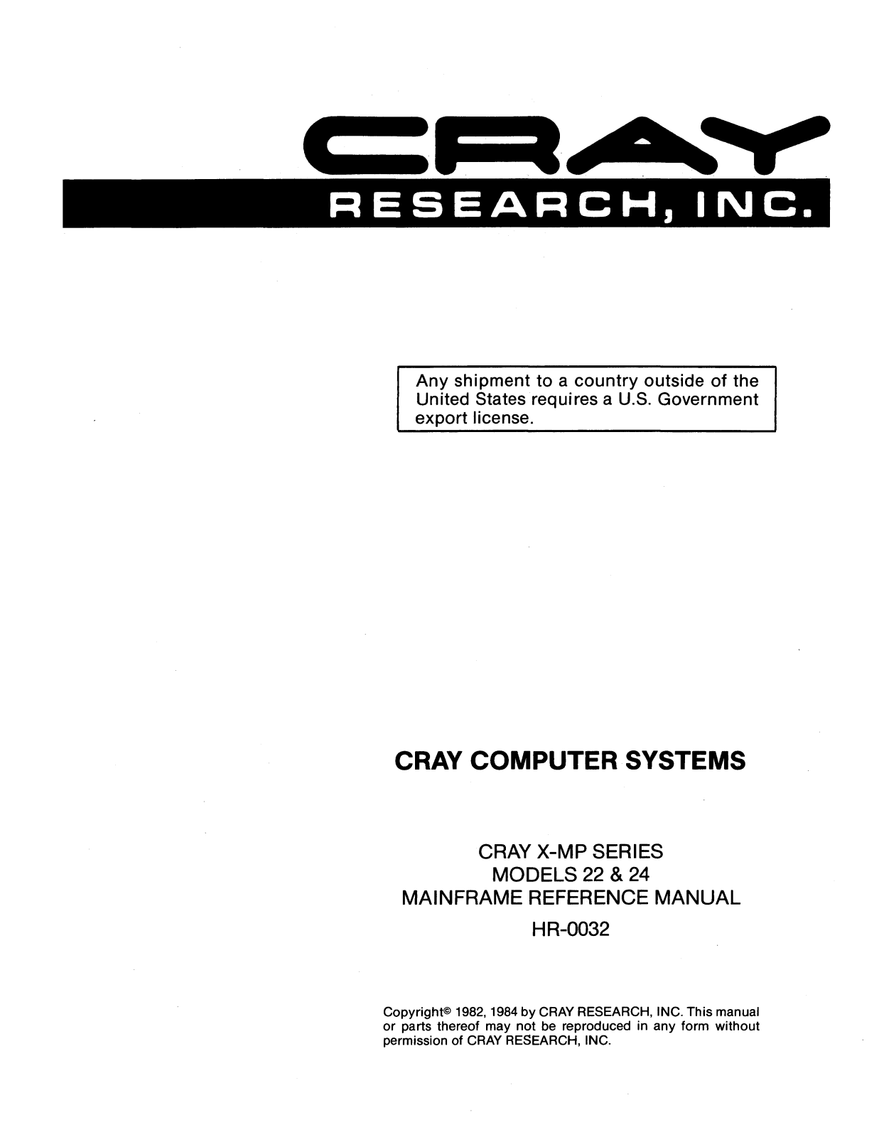 Cray X-MP Series, 24, 22 Reference Manual - ManualMachine.com