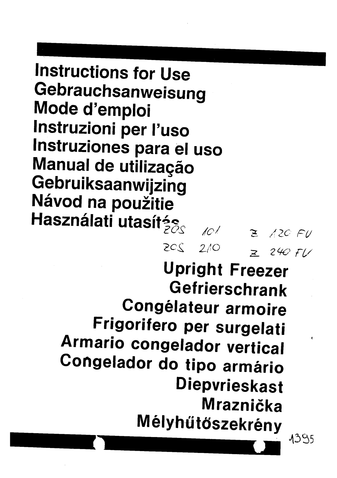 Zanussi Z240FV User Manual