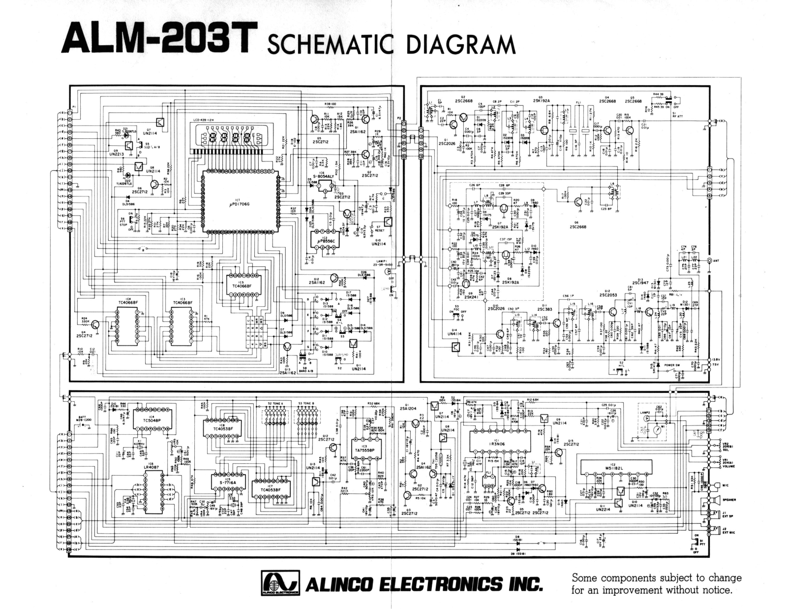 Alinco ALM-203T Schematics