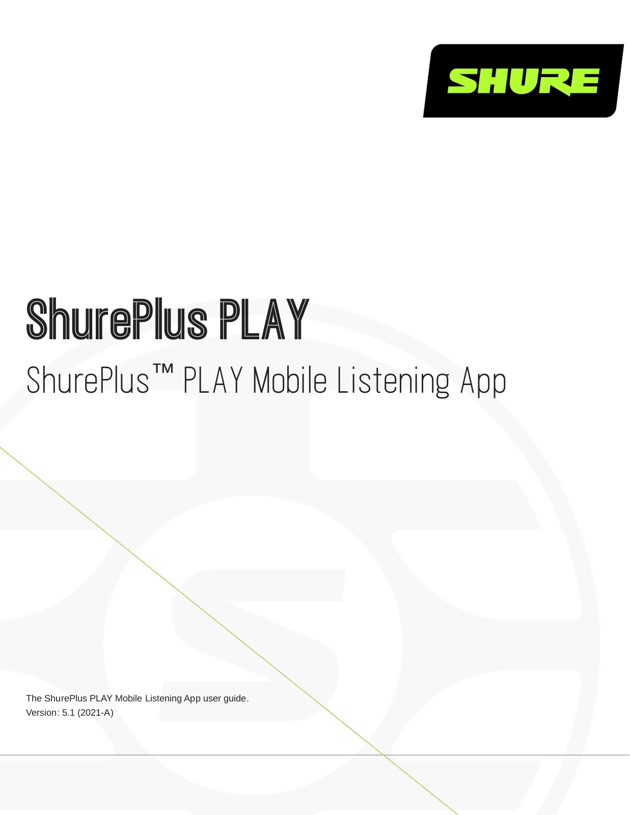 Shure Plus PLAY User Manual