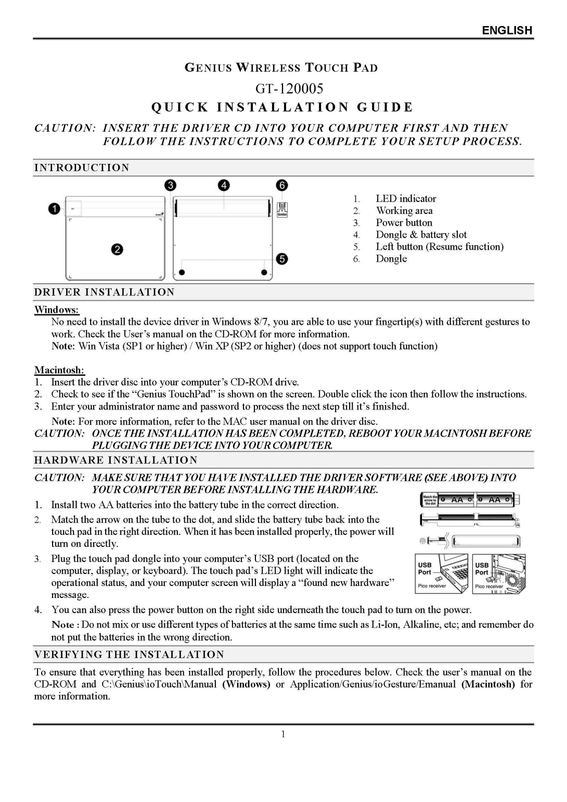 KYE SYSTEMS GMZKK Users manual