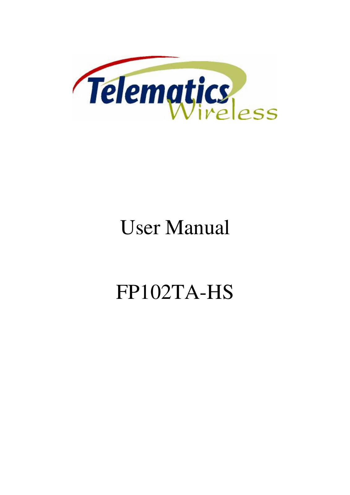 Telematics Wireless FP102TA User Manual