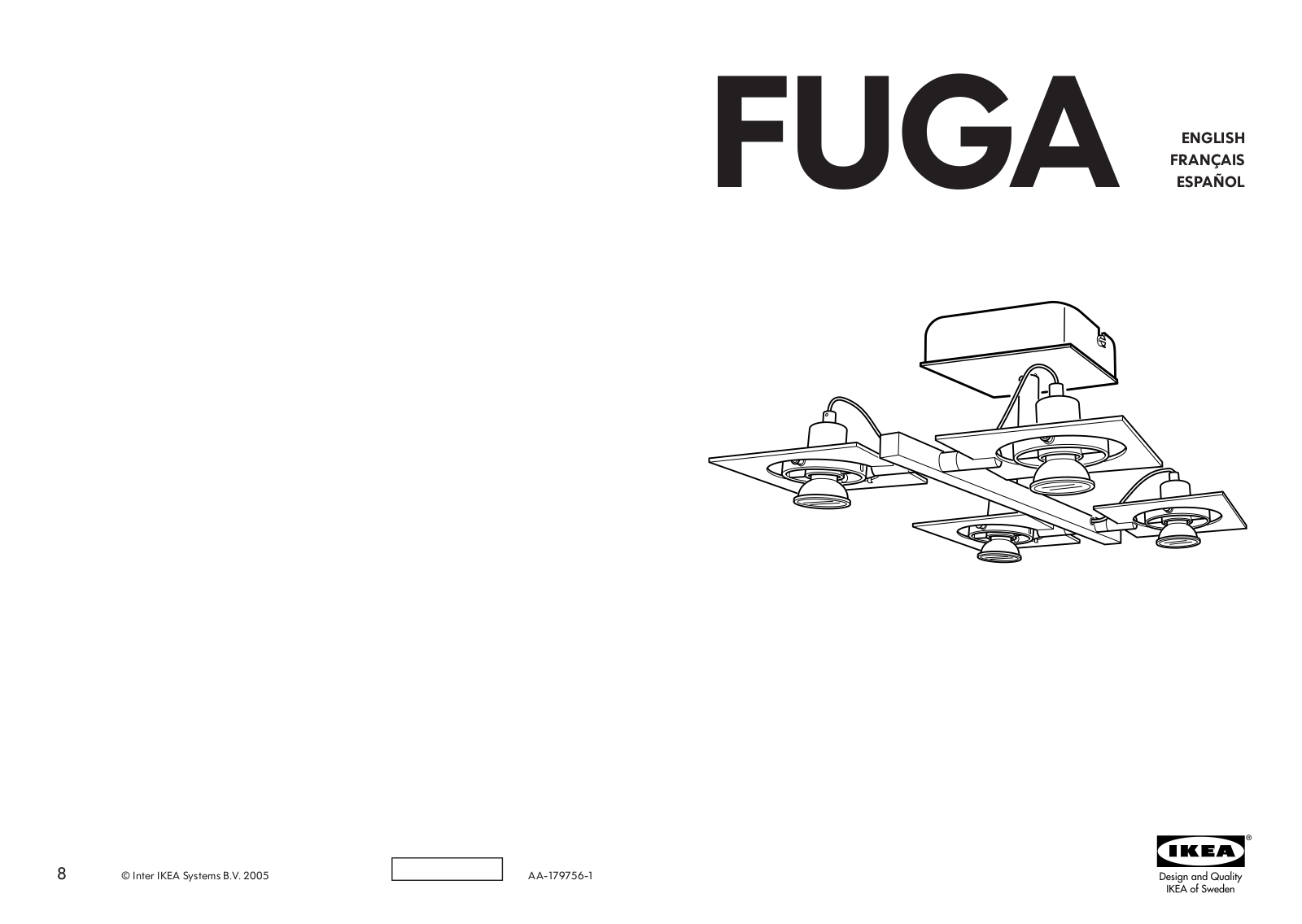 IKEA FUGA CEILING SPOTLIGHT Assembly Instruction