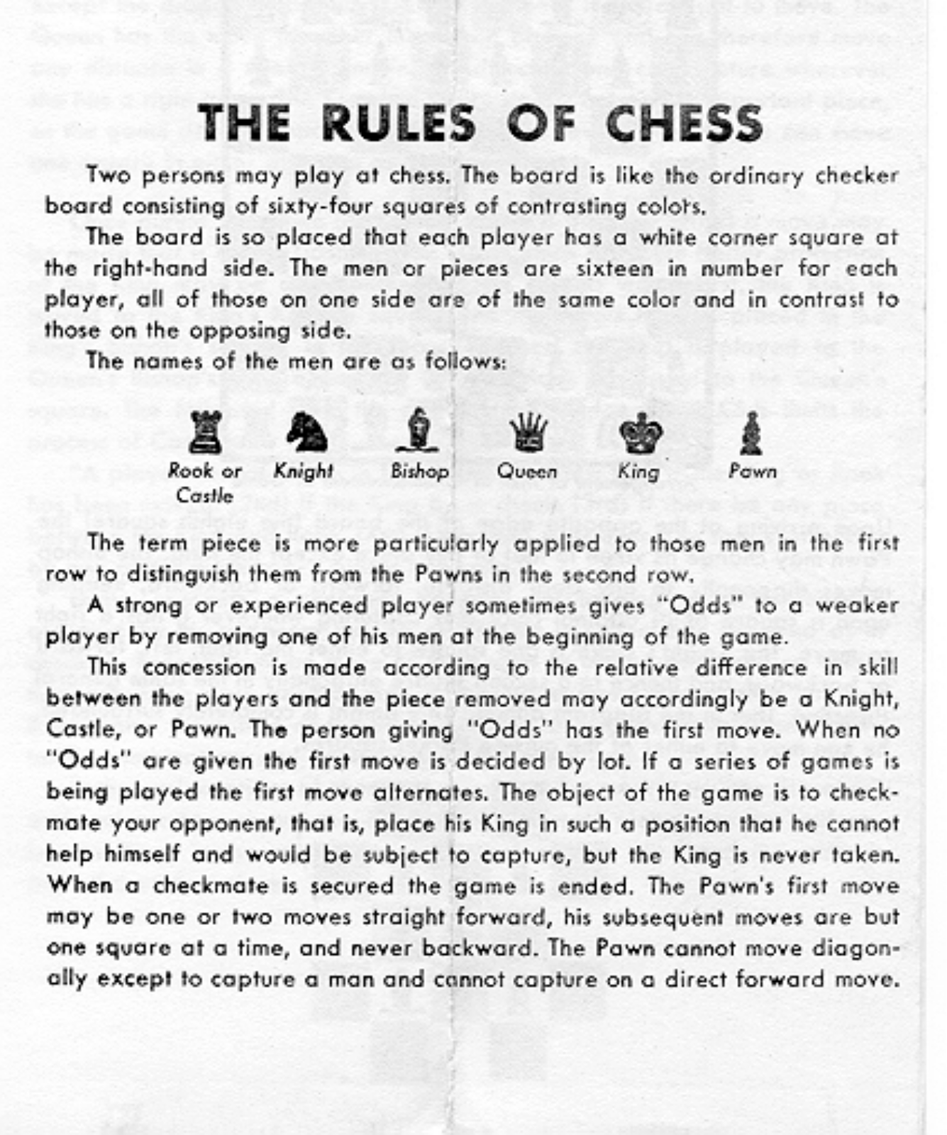 HASBRO Chess,  Rules User Manual